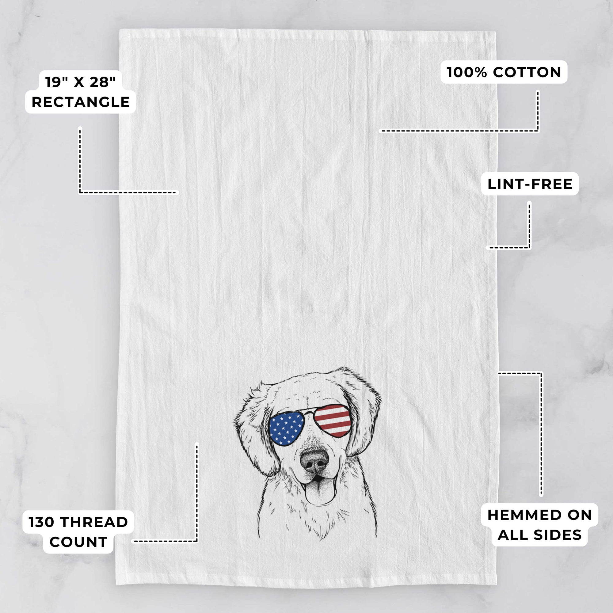 Bojo the Golden Retriever Tea Towel
