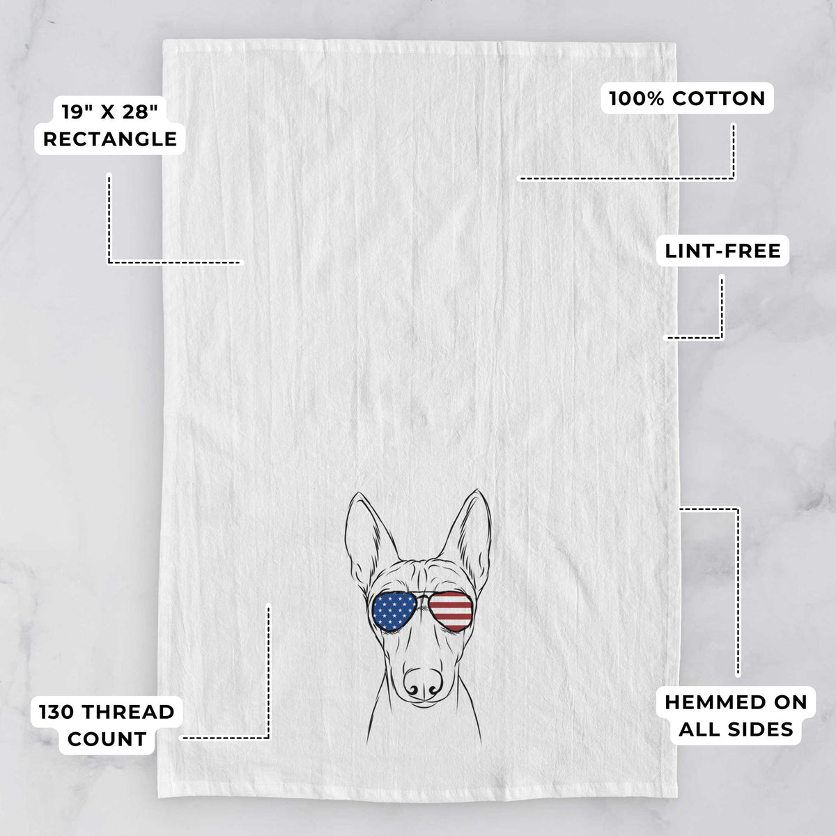 Bonsai the Basenji Tea Towel