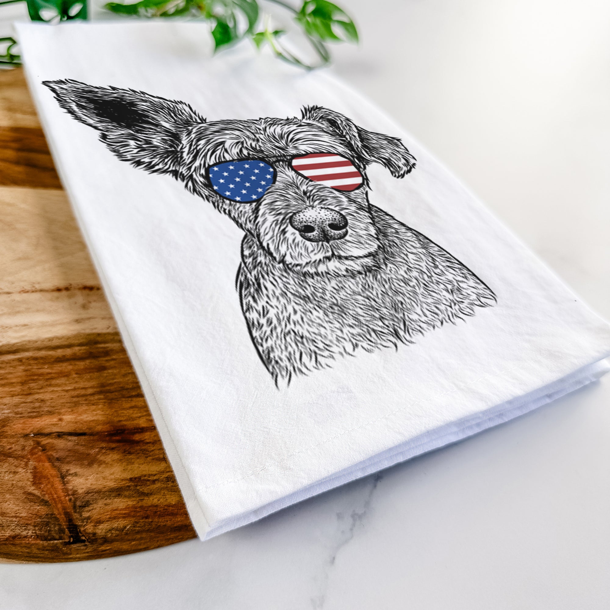 Boodles the Schnauzer Mix Tea Towel