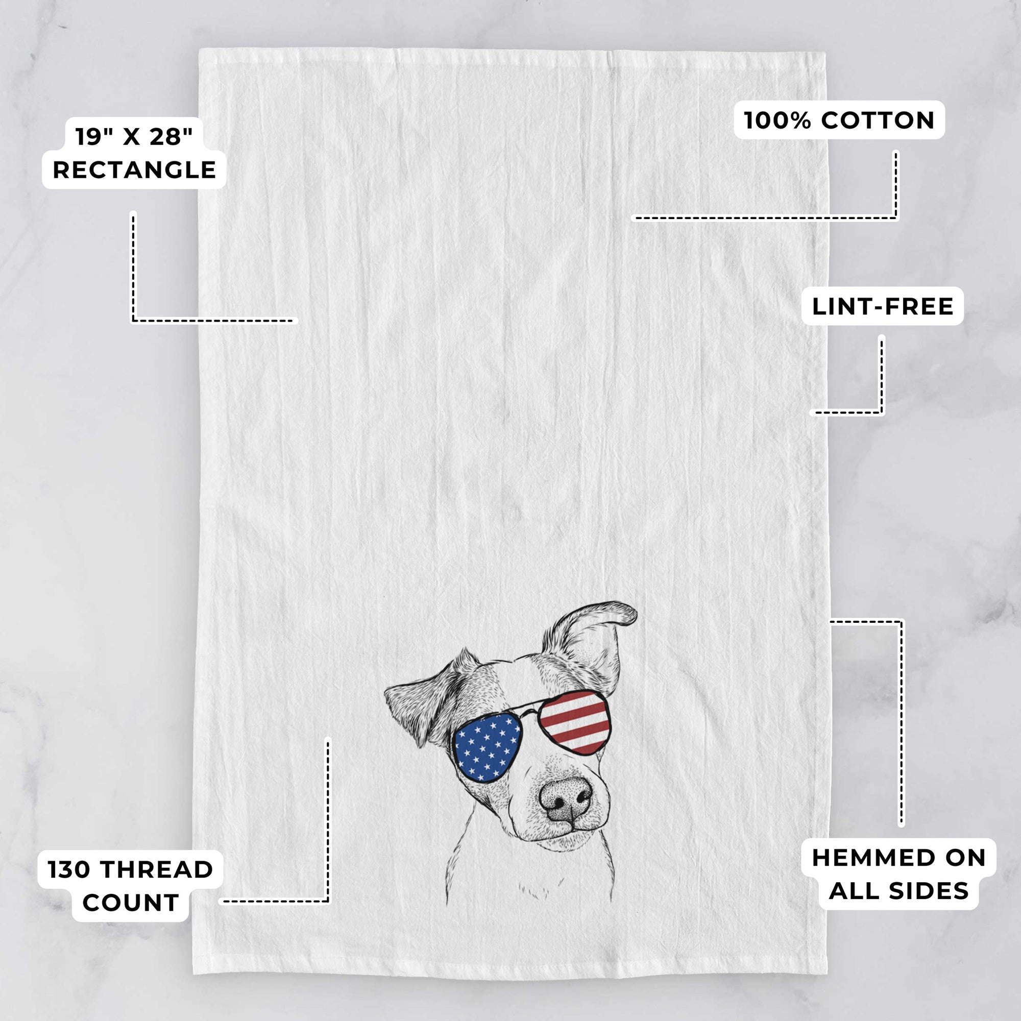 Bosse the Jack Russell Terrier Tea Towel