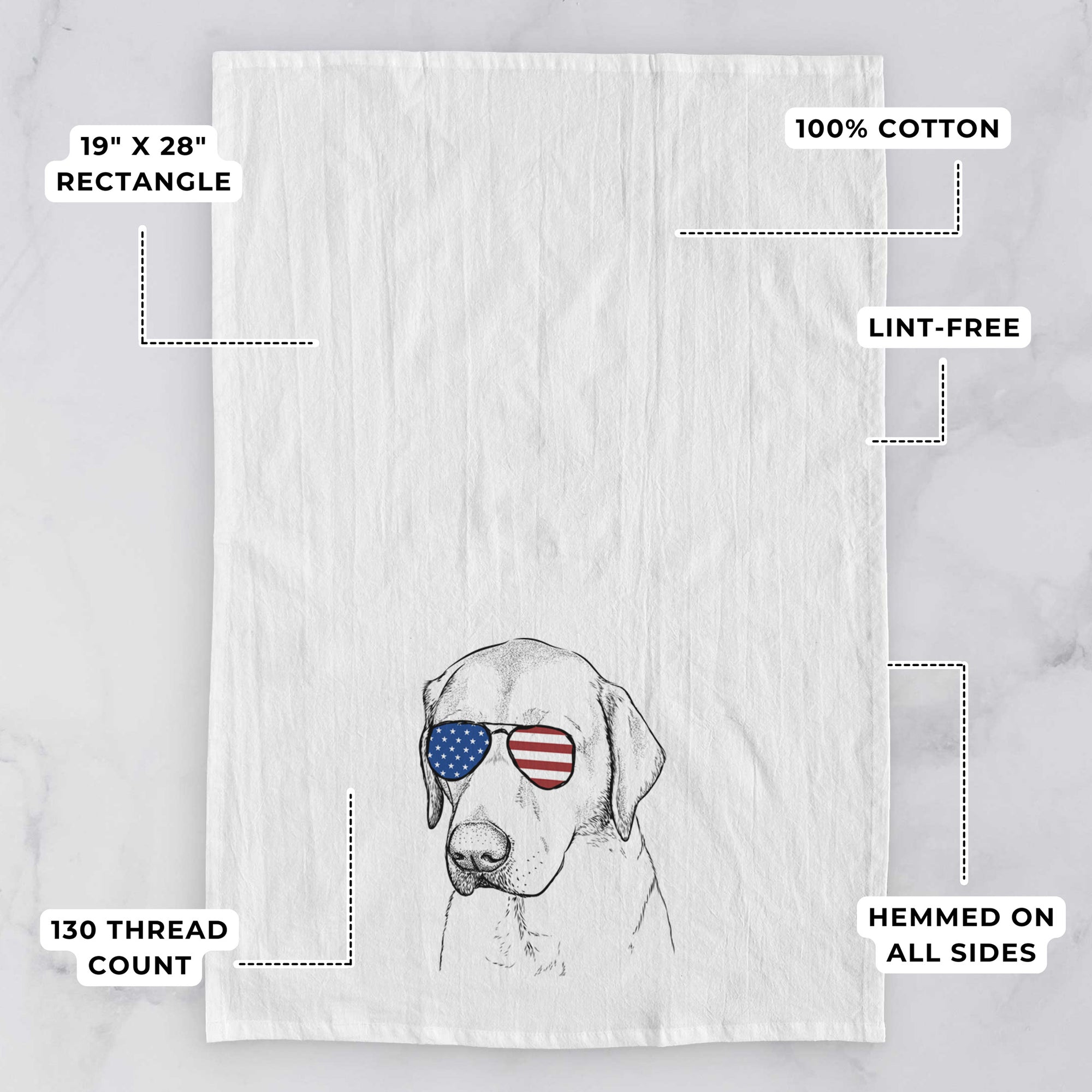 Braxton the Yellow Lab Tea Towel