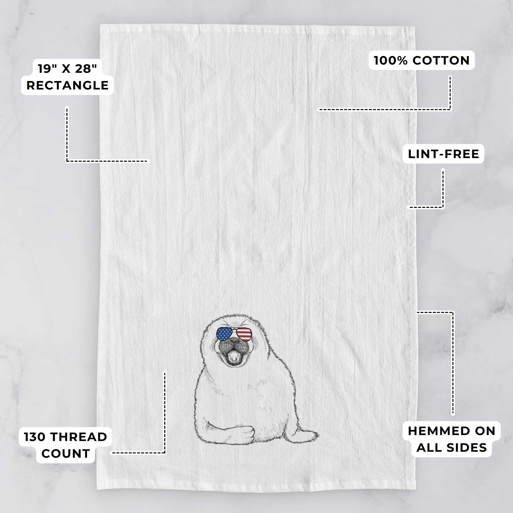 Bub the Harp Seal Tea Towel