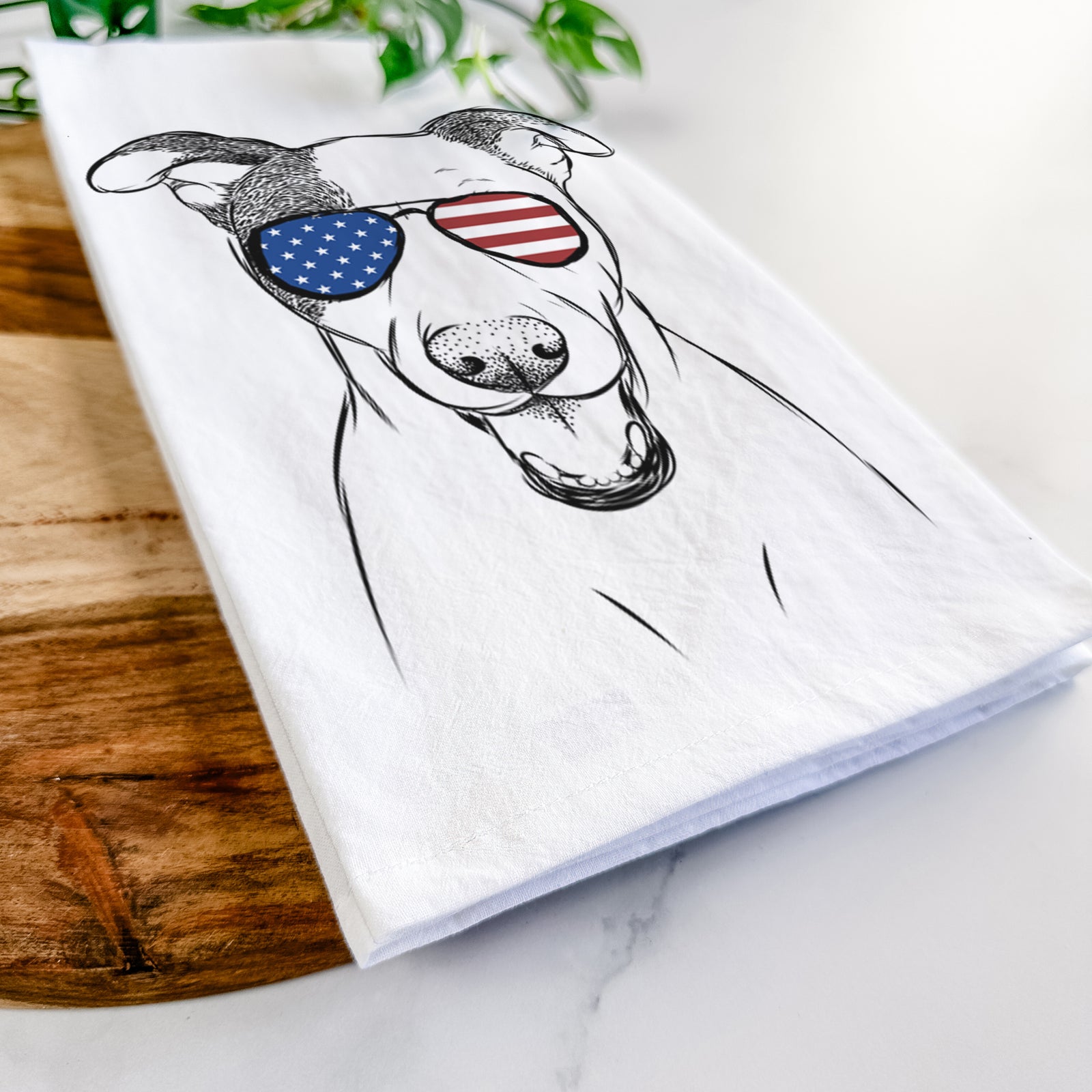 Bucky the Mixed Breed Tea Towel