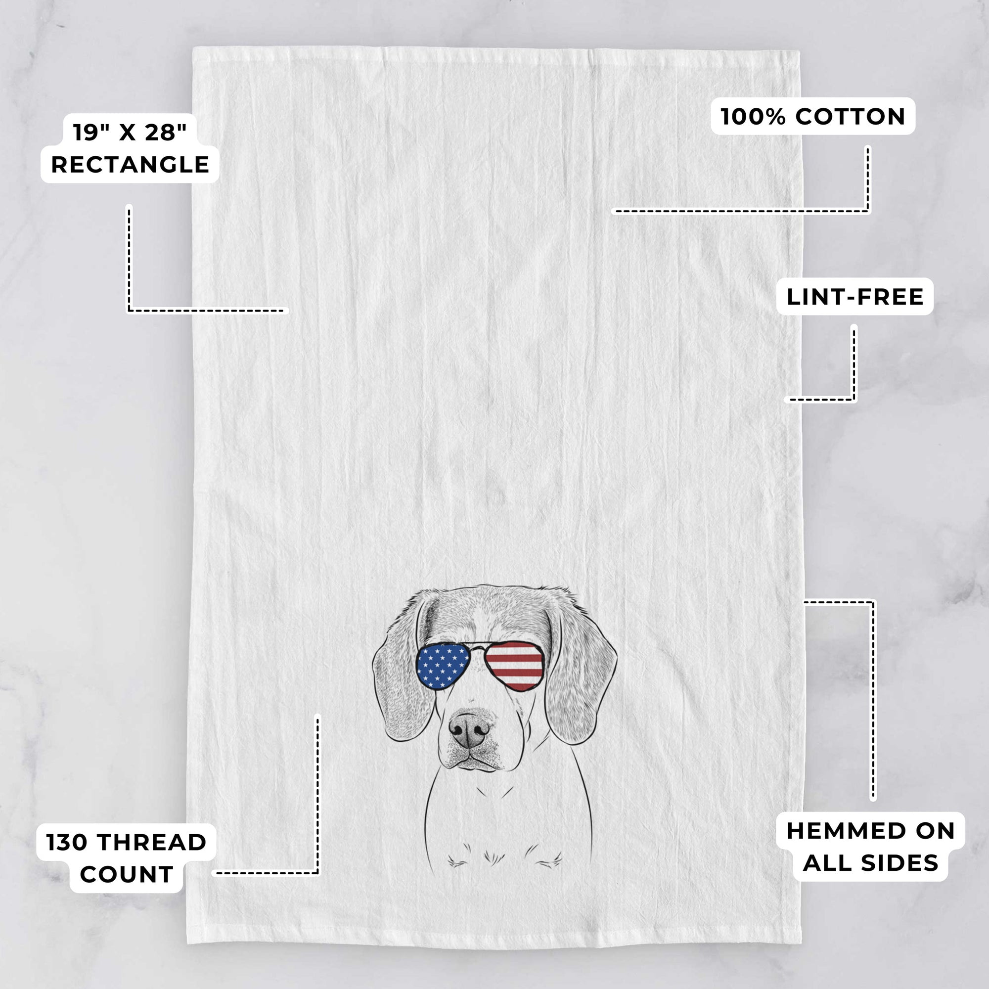 Bumbee the Beagle Tea Towel