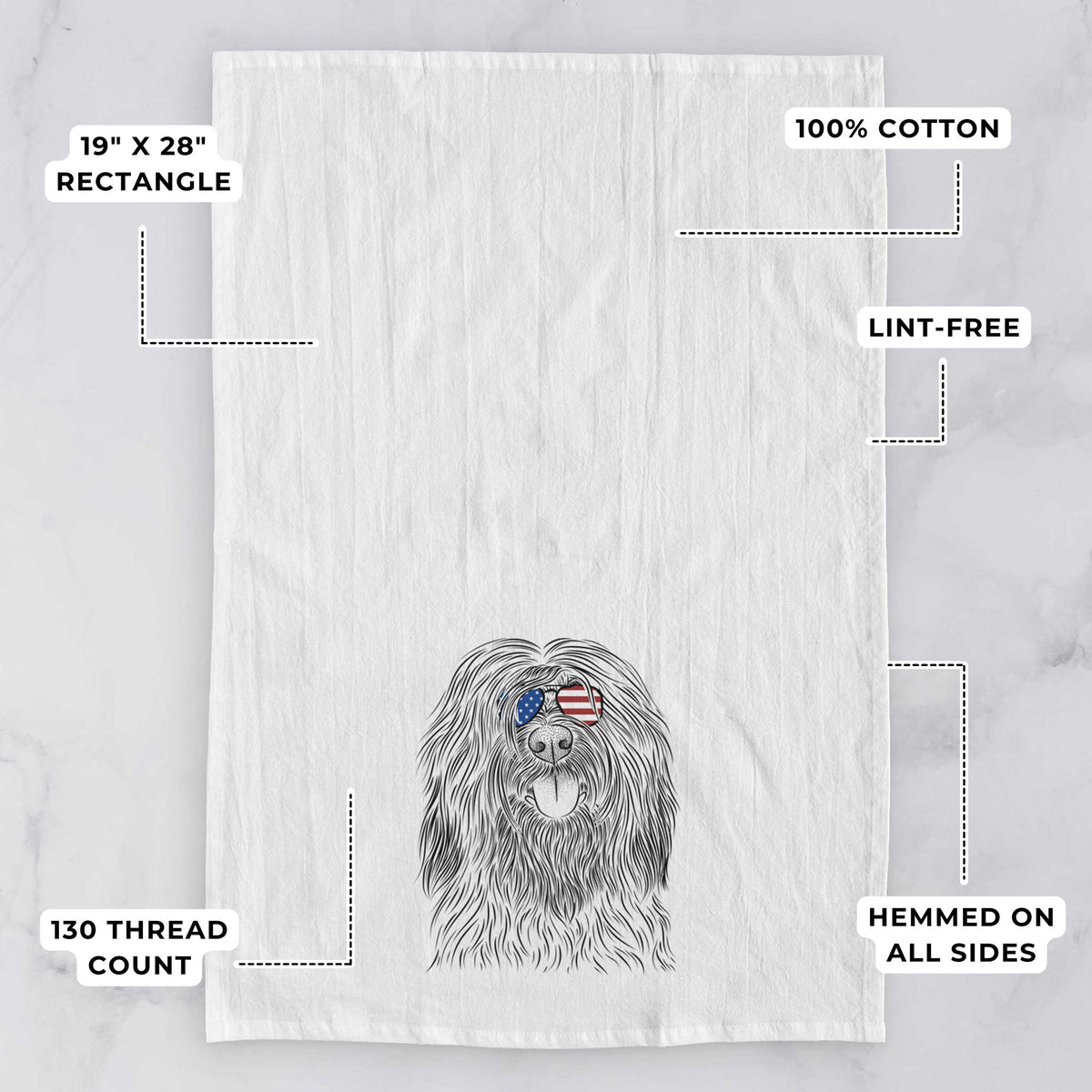 Bundy the Briard Tea Towel