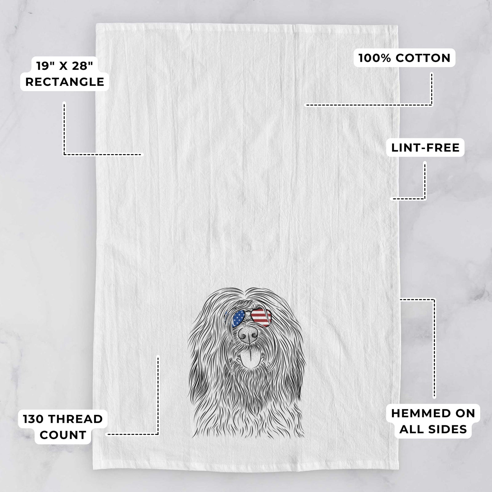 Bundy the Briard Tea Towel