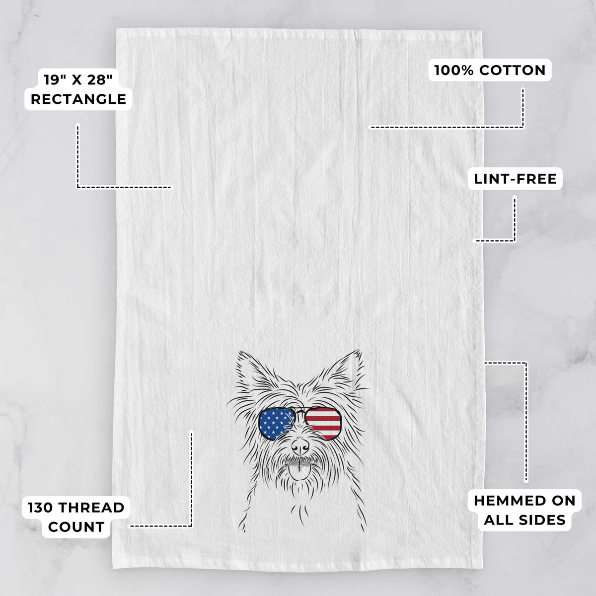 Calum the Cairn Terrier Tea Towel