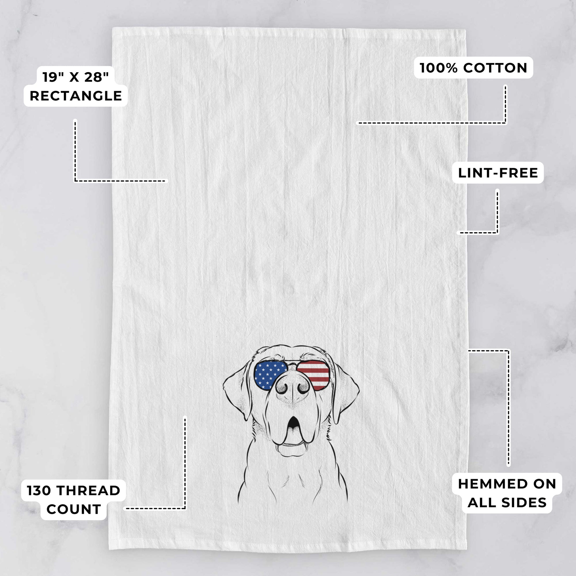 Ceasar the Labrador Hound Mix Tea Towel