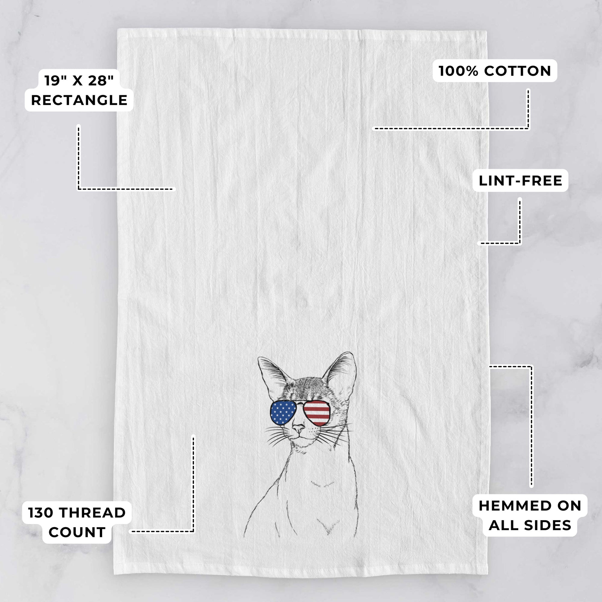 Cedric the Abyssinian Cat Tea Towel