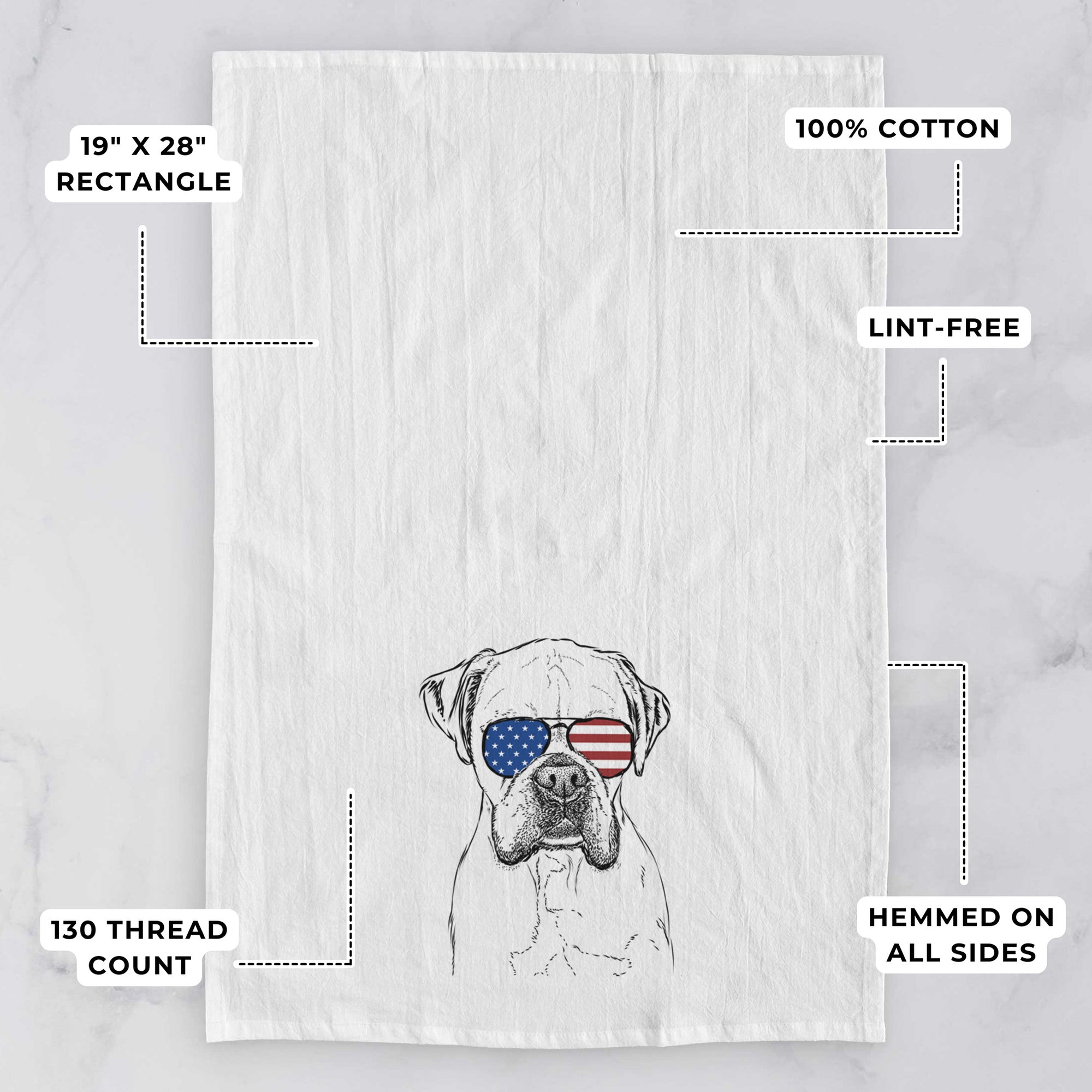 Champion Bentley the Boxer Tea Towel