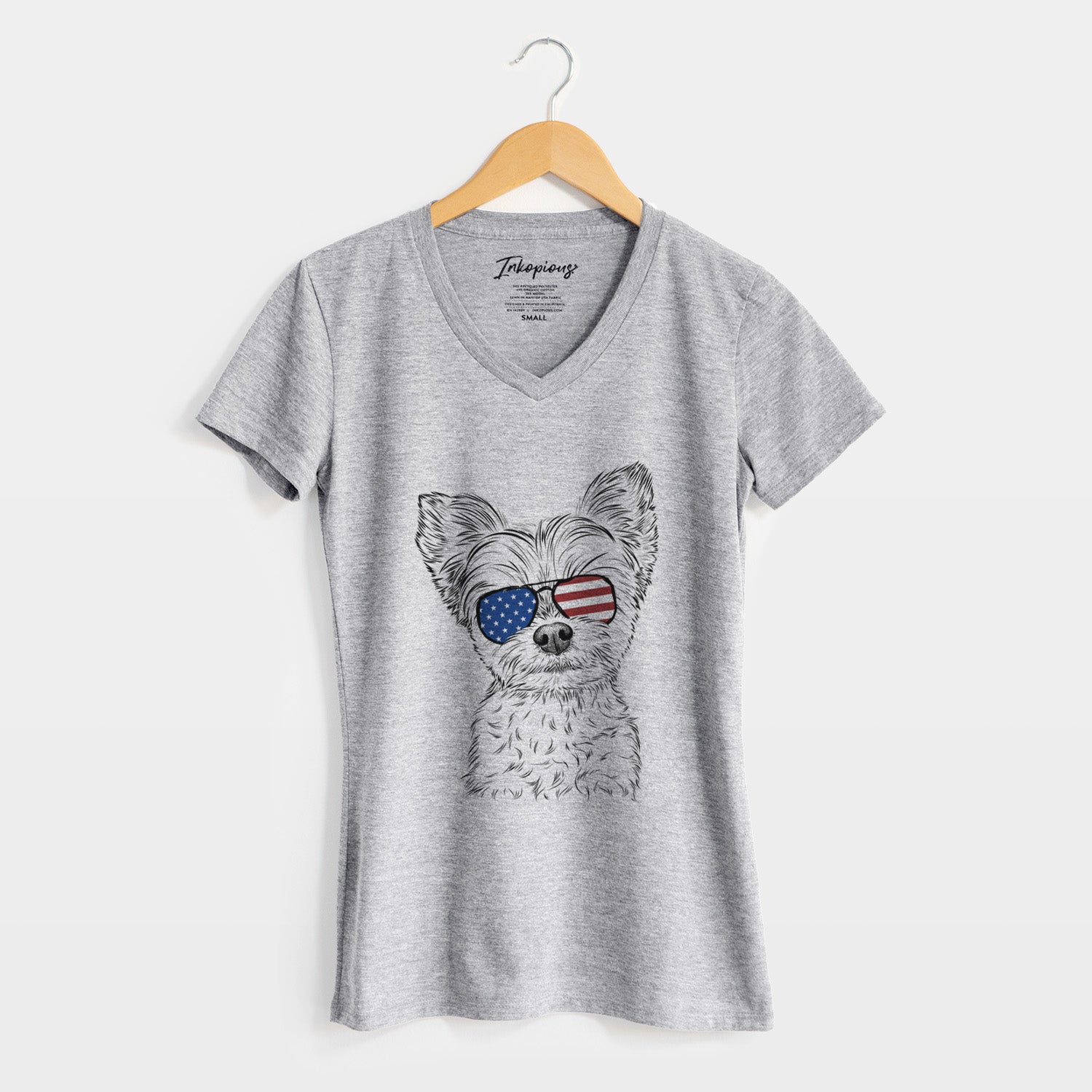 USA Chance the Yapper the Yorkshire Terrier - Women's Perfect V-neck Shirt