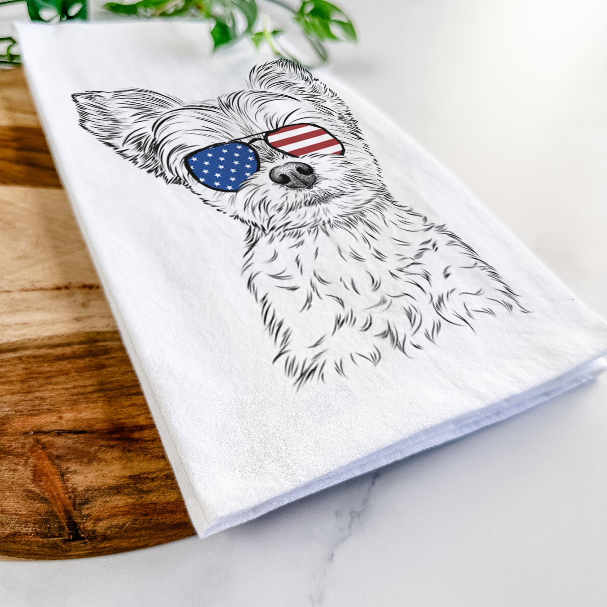 Chance the Yapper the Yorkshire Terrier Tea Towel