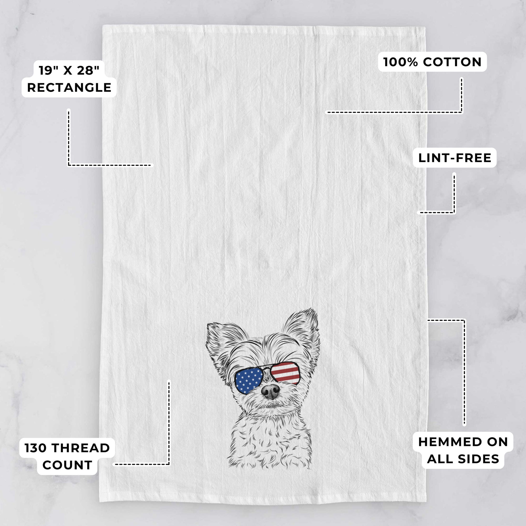 Chance the Yapper the Yorkshire Terrier Tea Towel