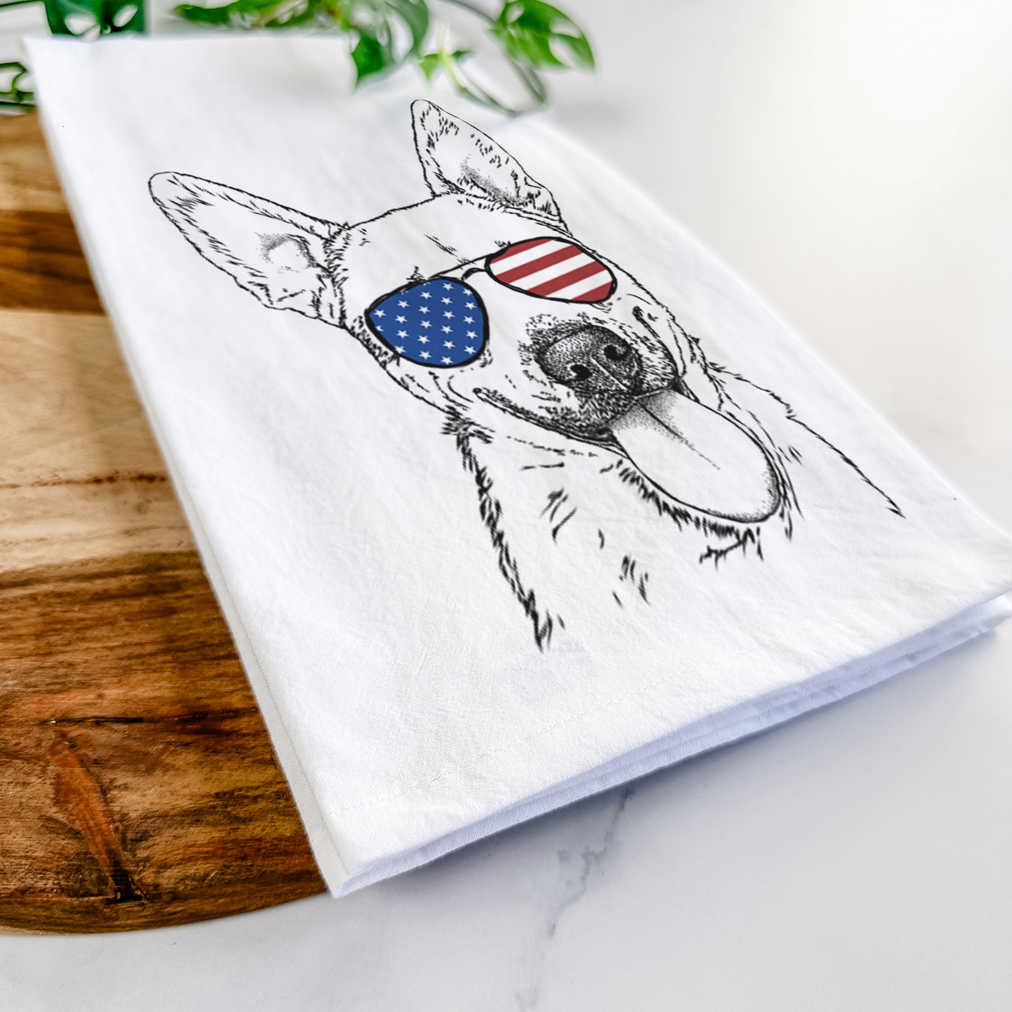 Charlie the Mixed Breed Tea Towel