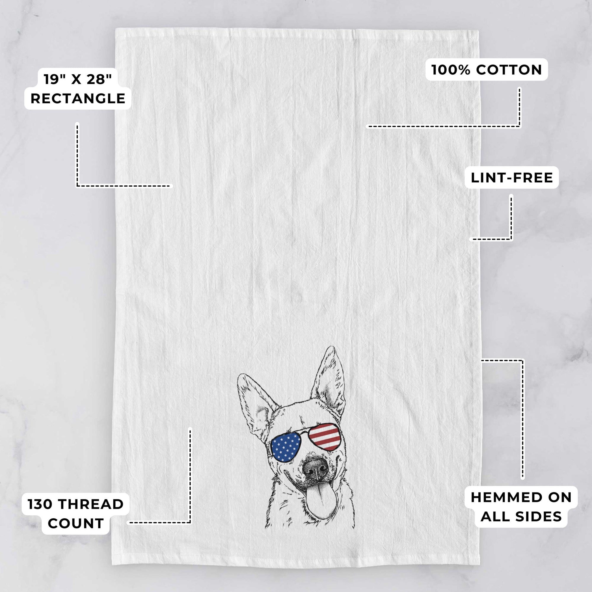 Charlie the Mixed Breed Tea Towel