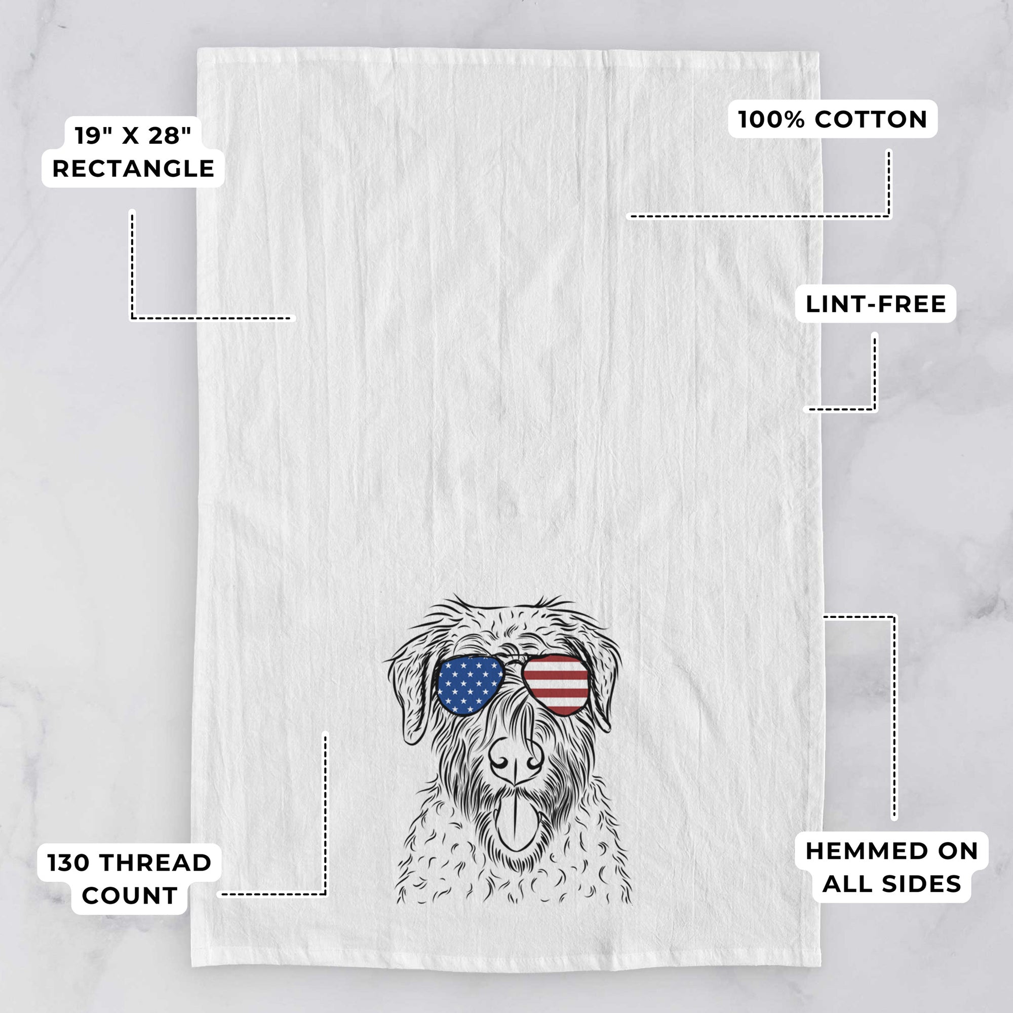 Chester the Soft Coated Wheaten Terrier Tea Towel