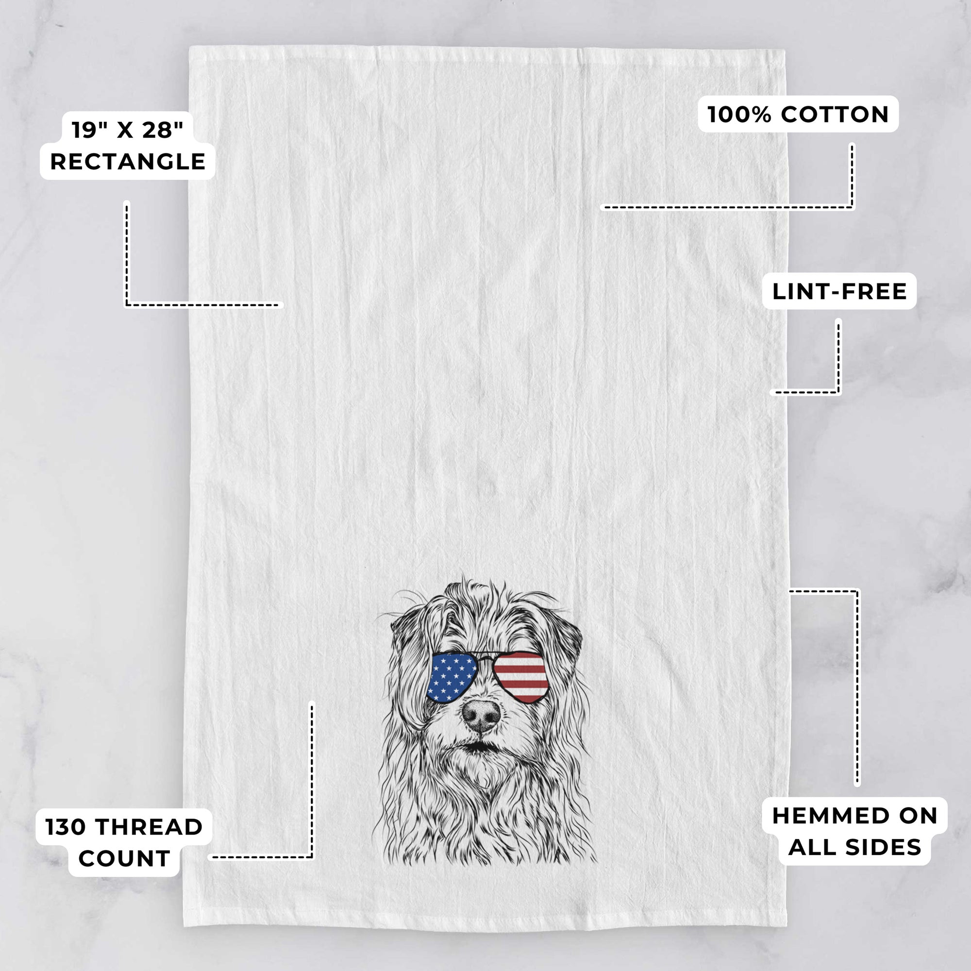 Chester the Terrier Mix Tea Towel