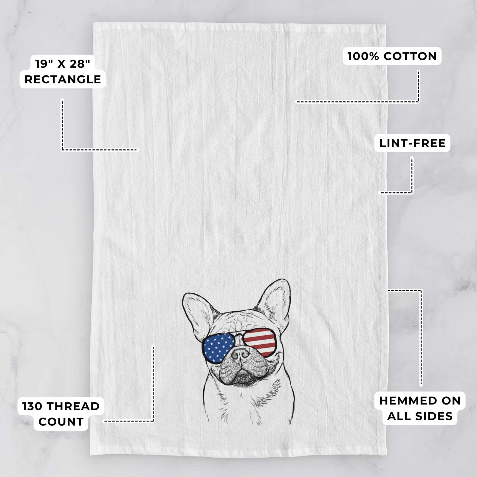 Chew Chew the French Bulldog Tea Towel