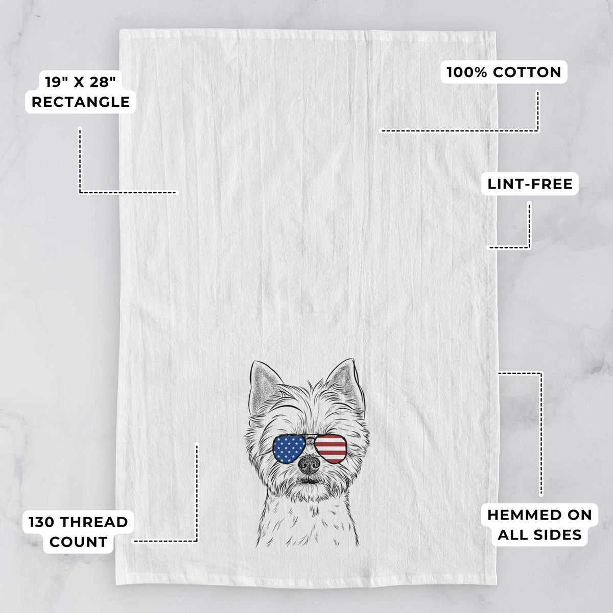 Chewy the Yorkshire Terrier Tea Towel