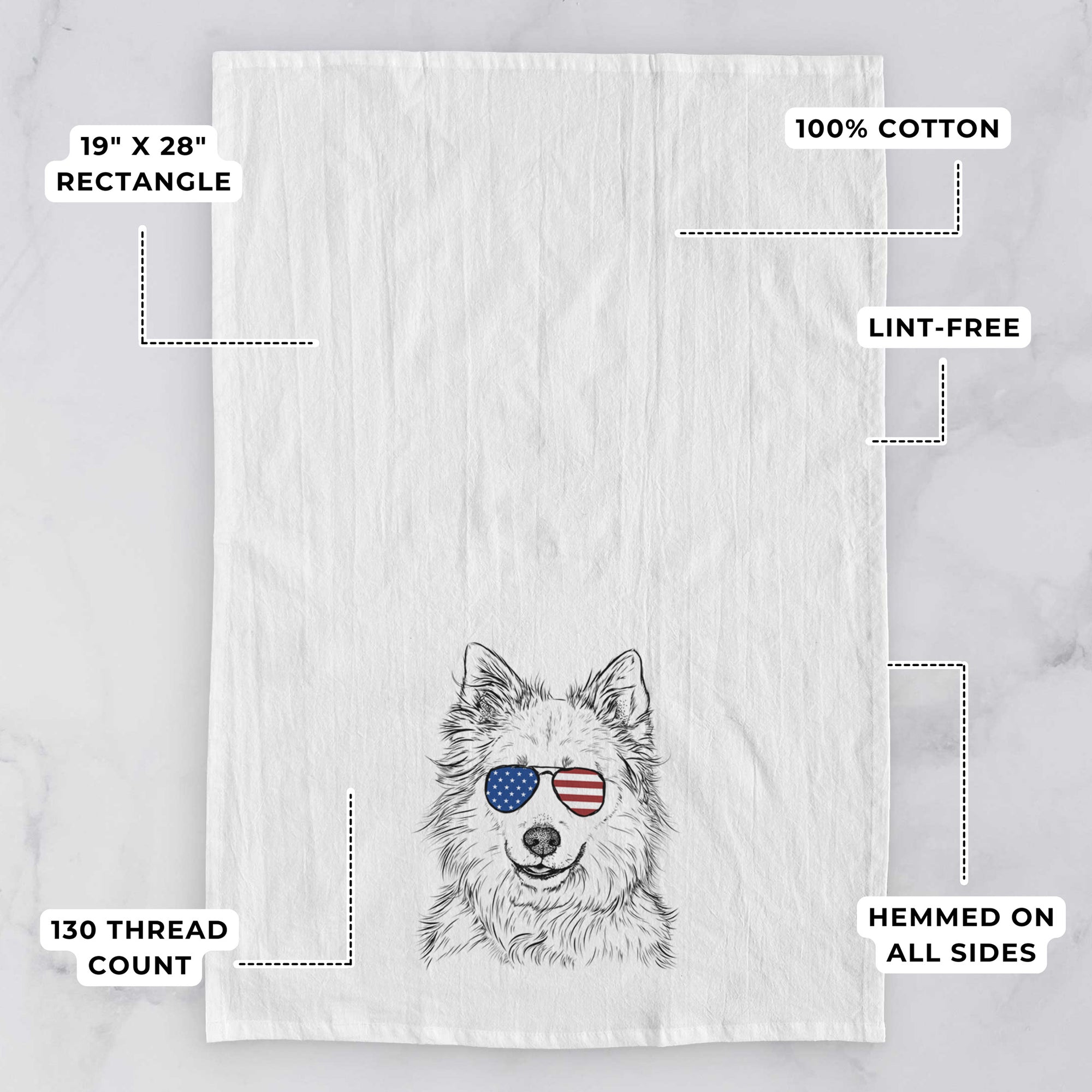 Chia the Samoyed Husky Mix Tea Towel