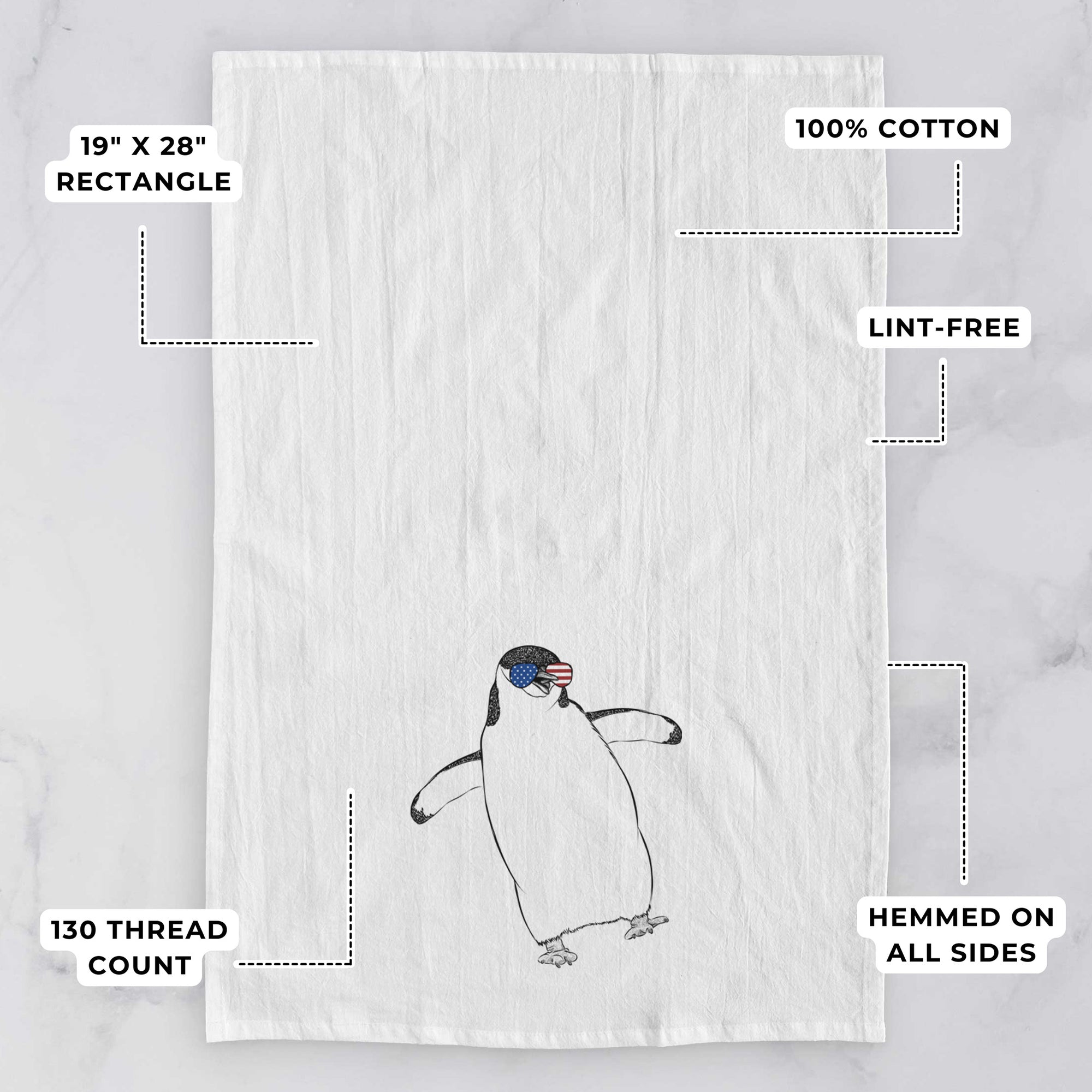 Chive the Chinstrap Penguin Tea Towel