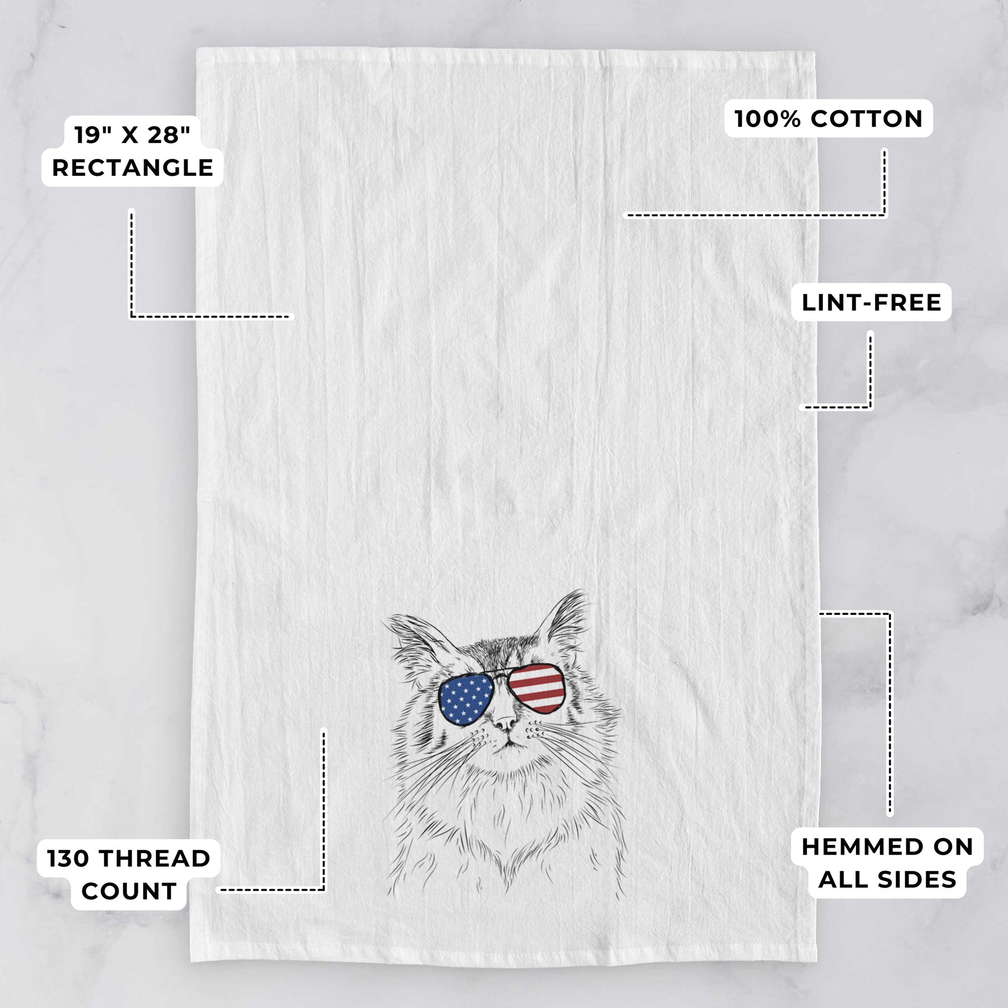 Chloe the Tabby Cat Tea Towel