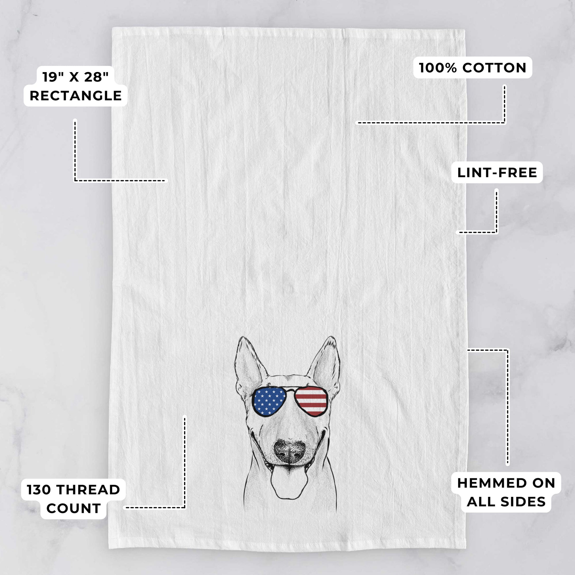 Chloe the Bull Terrier Tea Towel