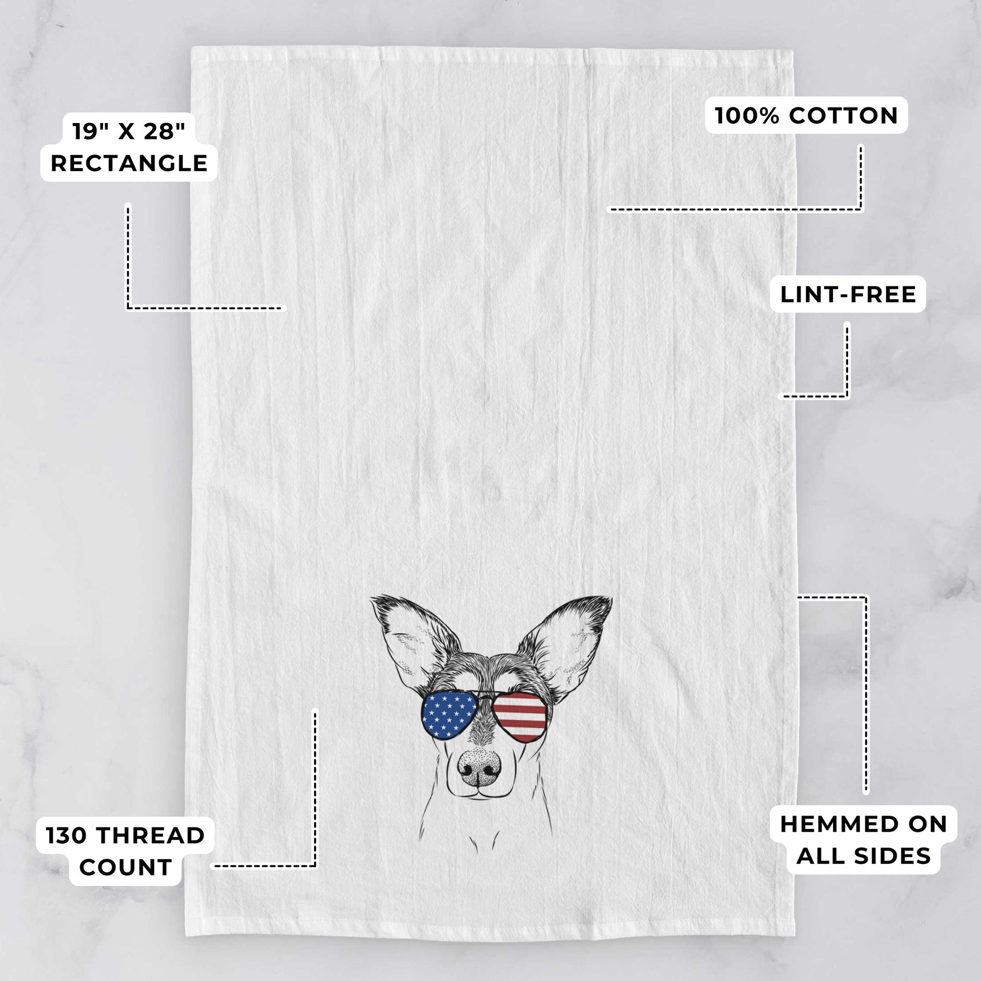 Chloe the Doxie Mix Tea Towel