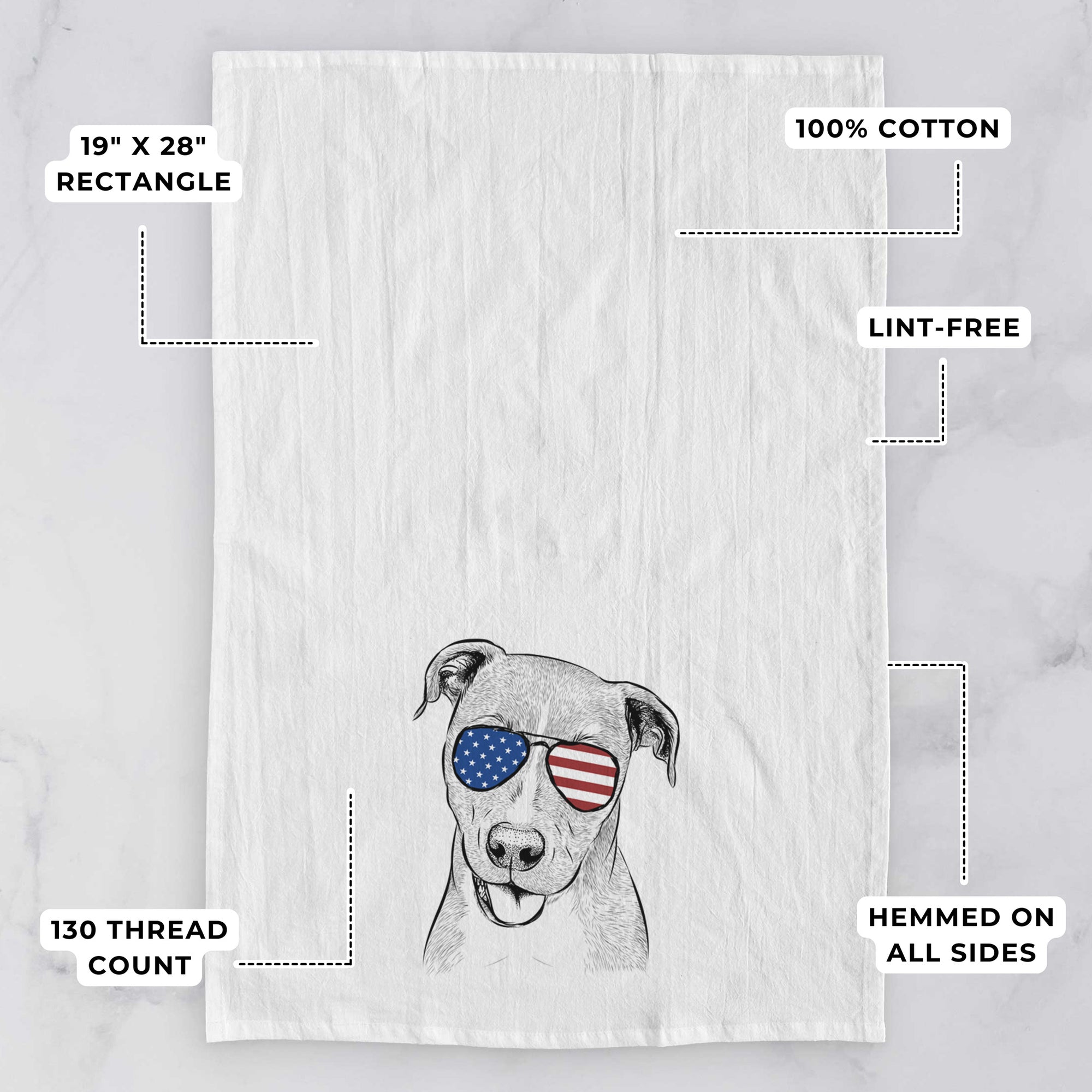 Claiborne the American Staffordshire Terrier Tea Towel