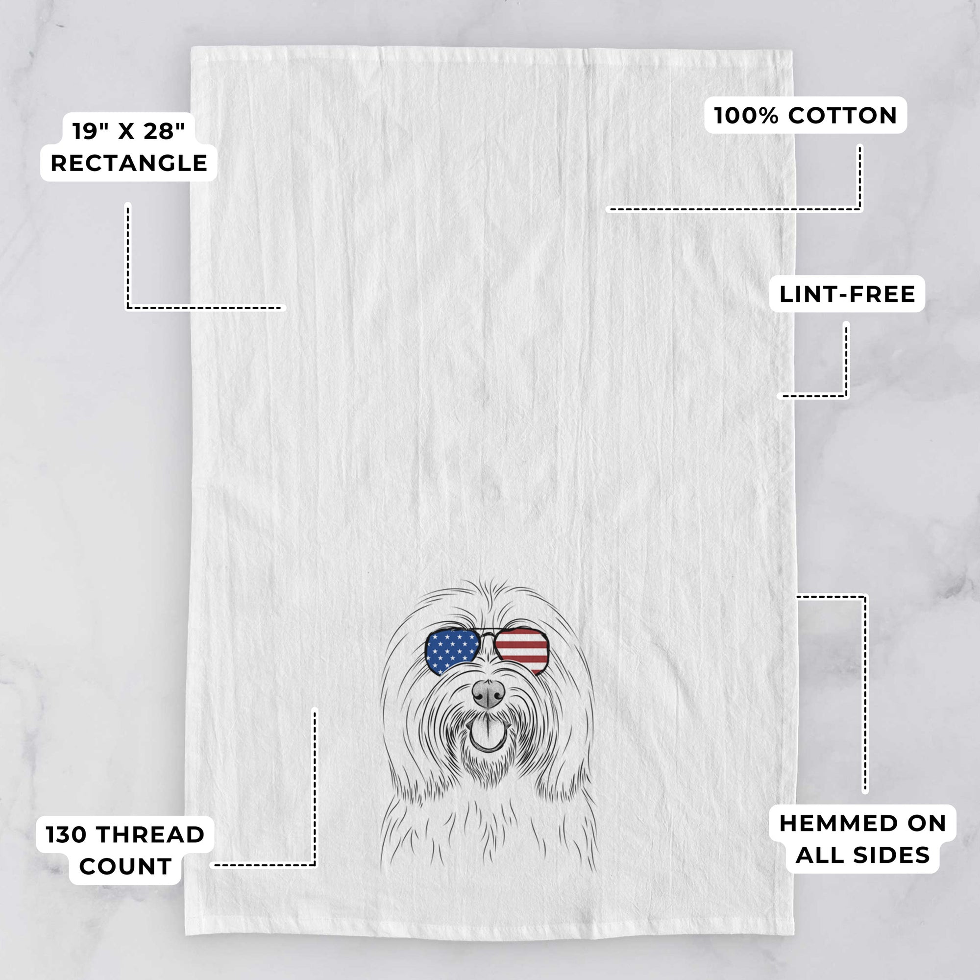 Claude the Coton de Tulear Tea Towel