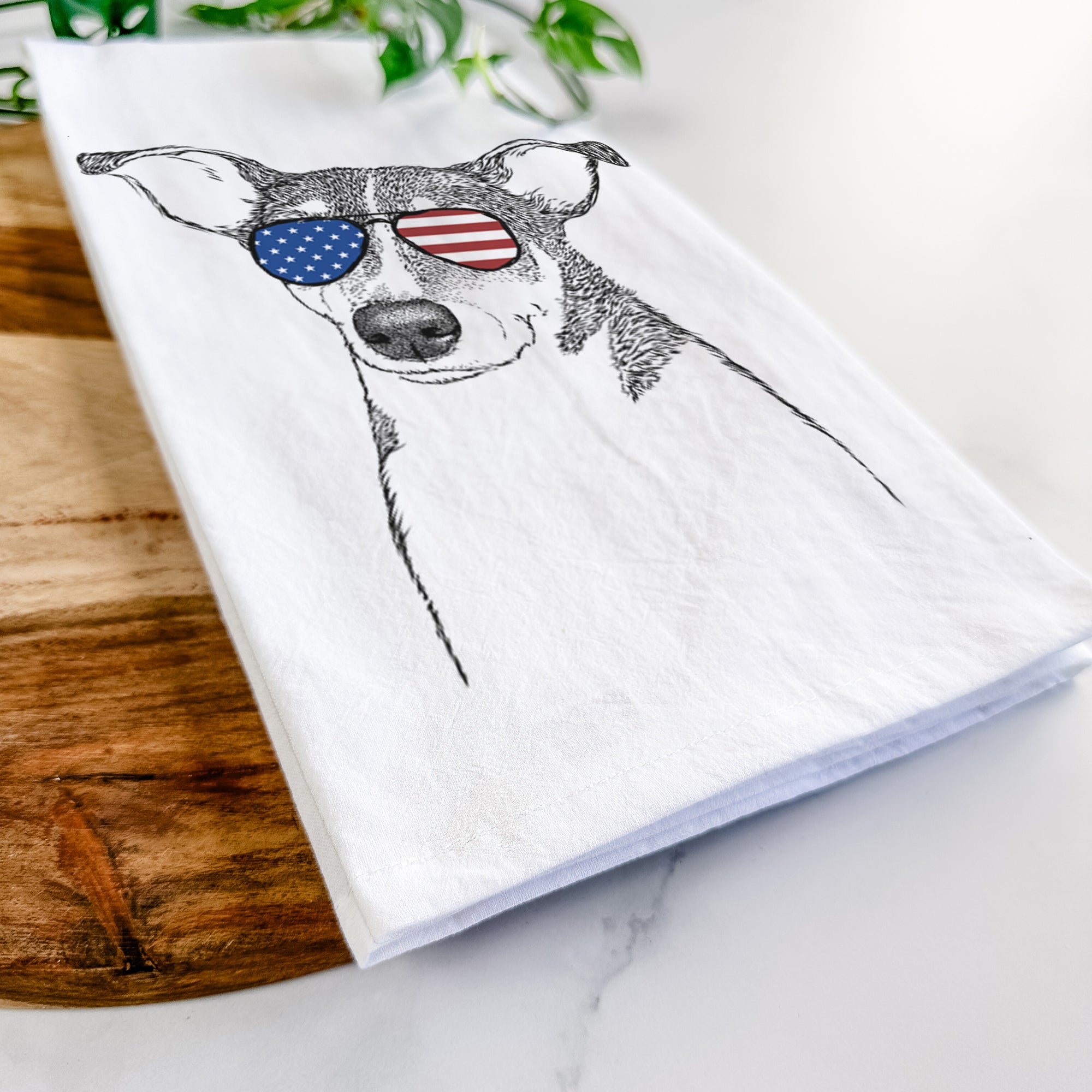 Cleo the Terrier Mix Tea Towel