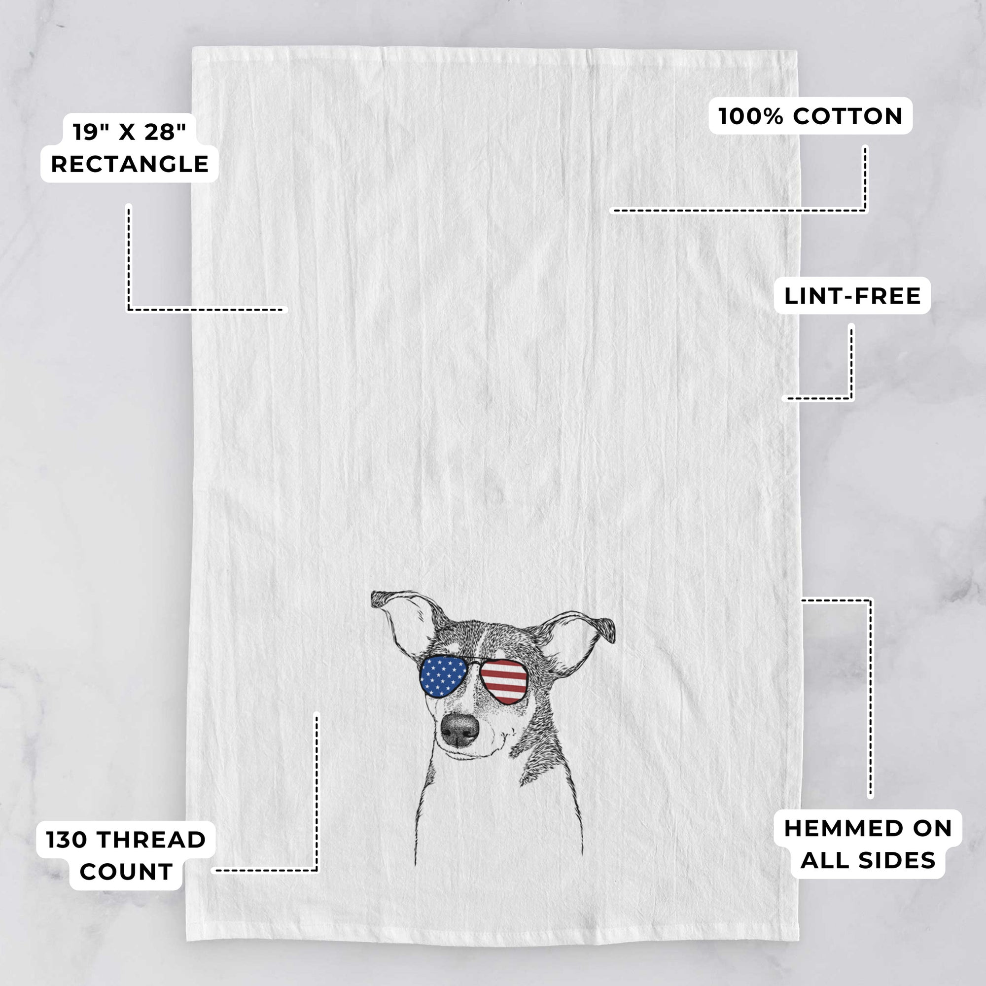 Cleo the Terrier Mix Tea Towel