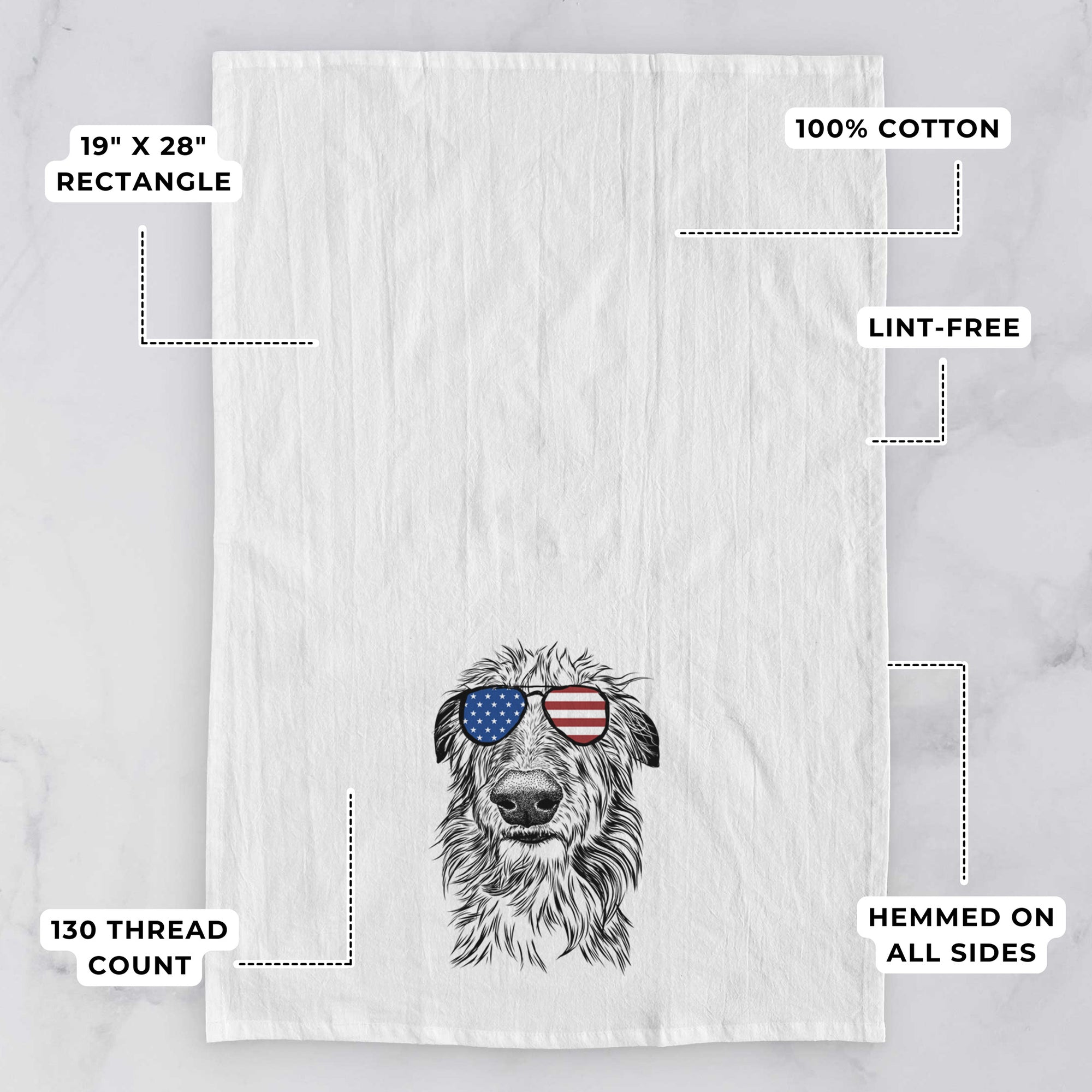 Cleod the Scottish Deerhound Tea Towel