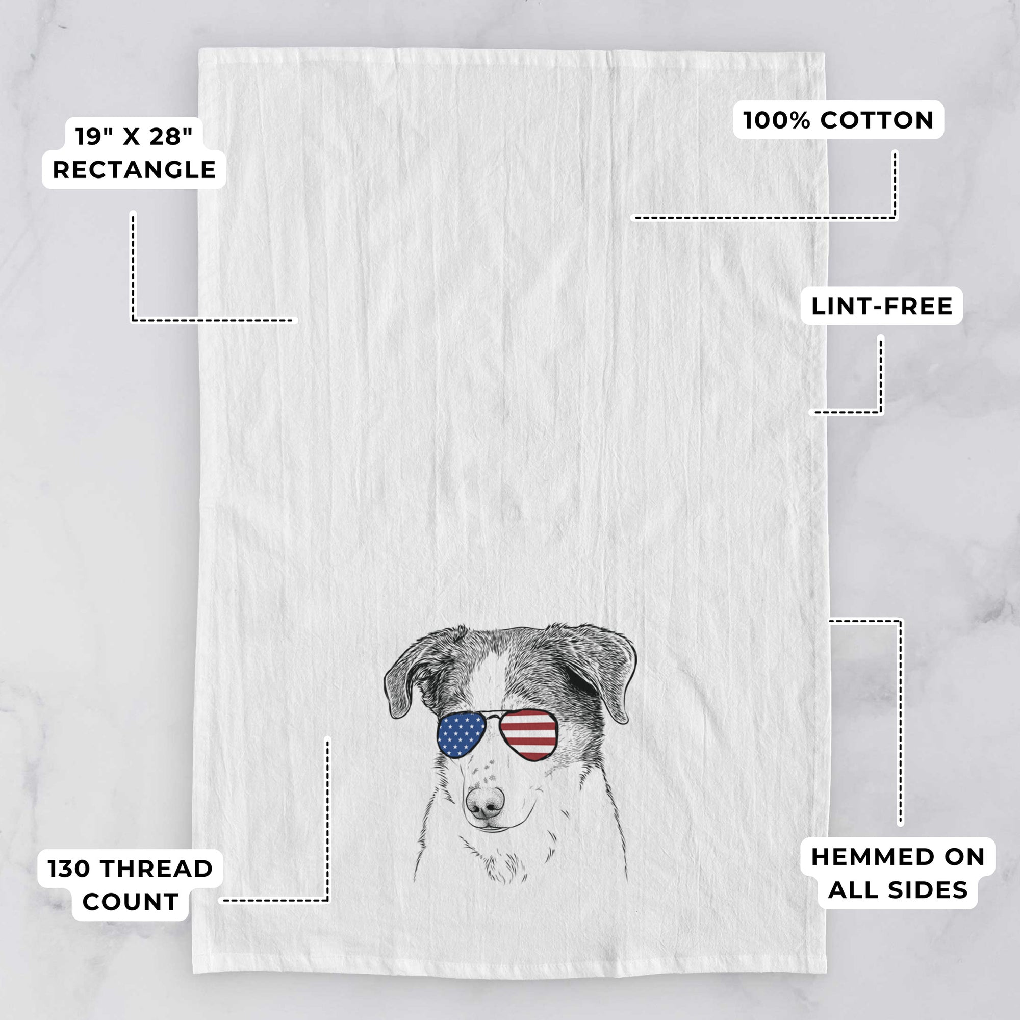 Coco the Beagle Mix Tea Towel