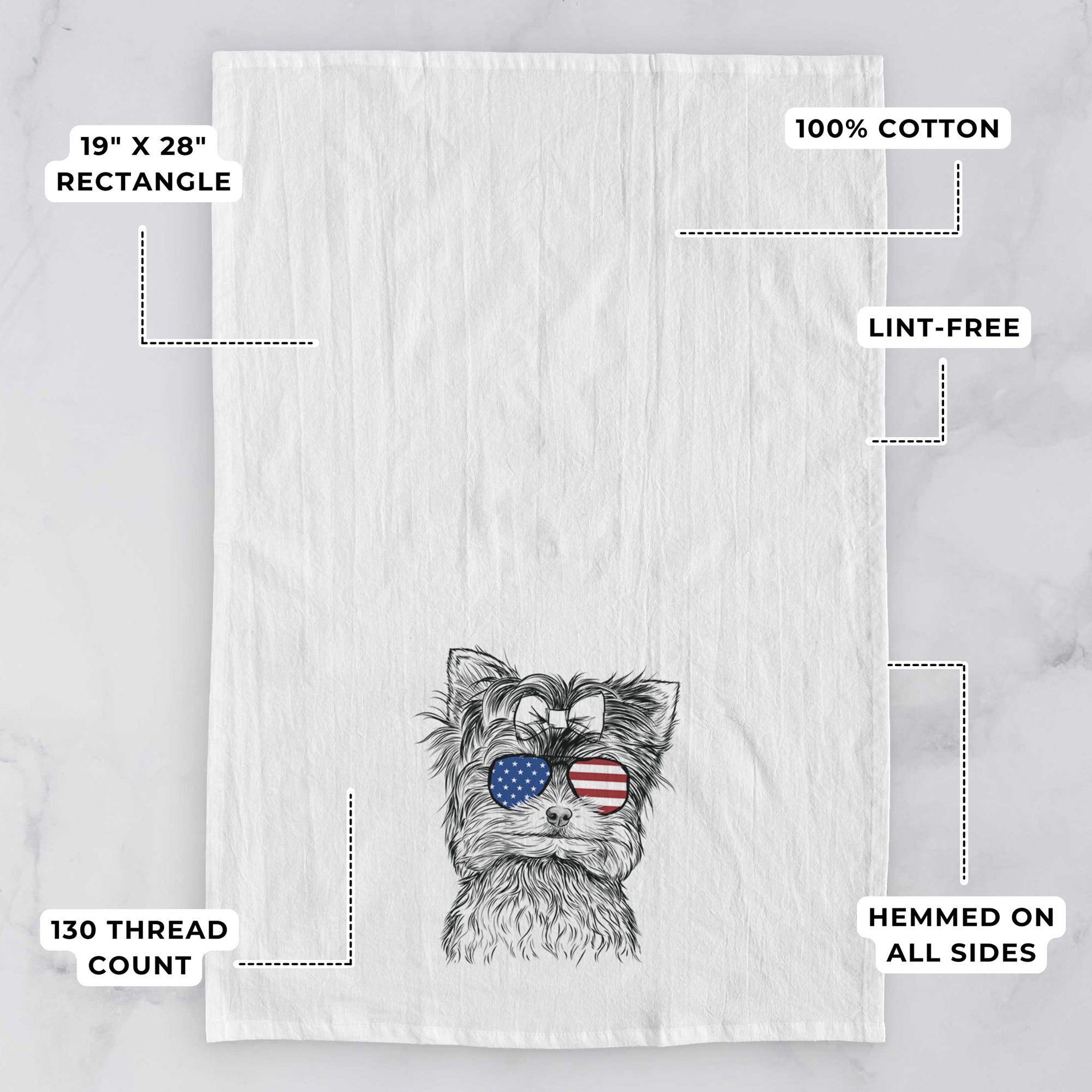 Cricket the Biewer Terrier Tea Towel