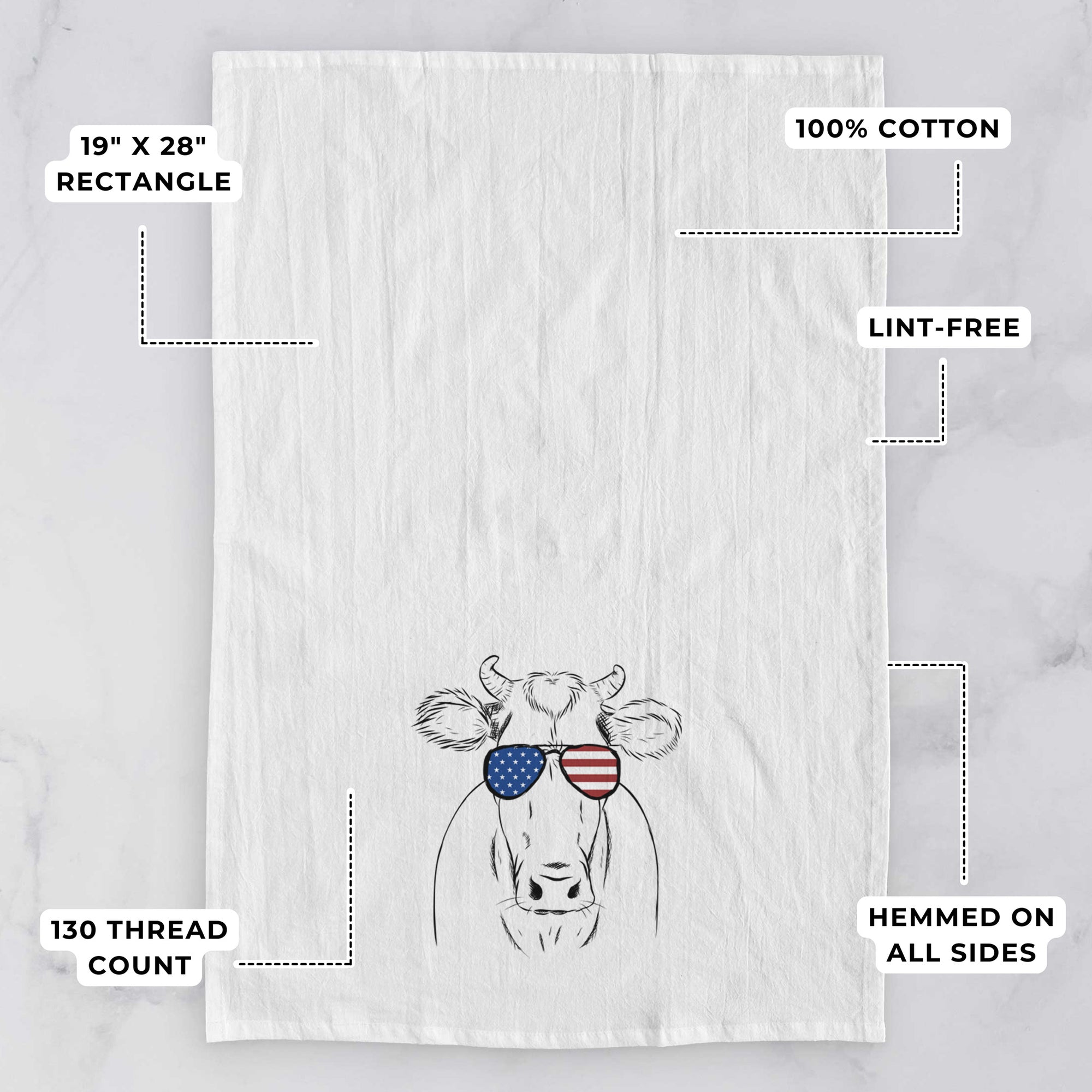 Cruz the Cow Tea Towel