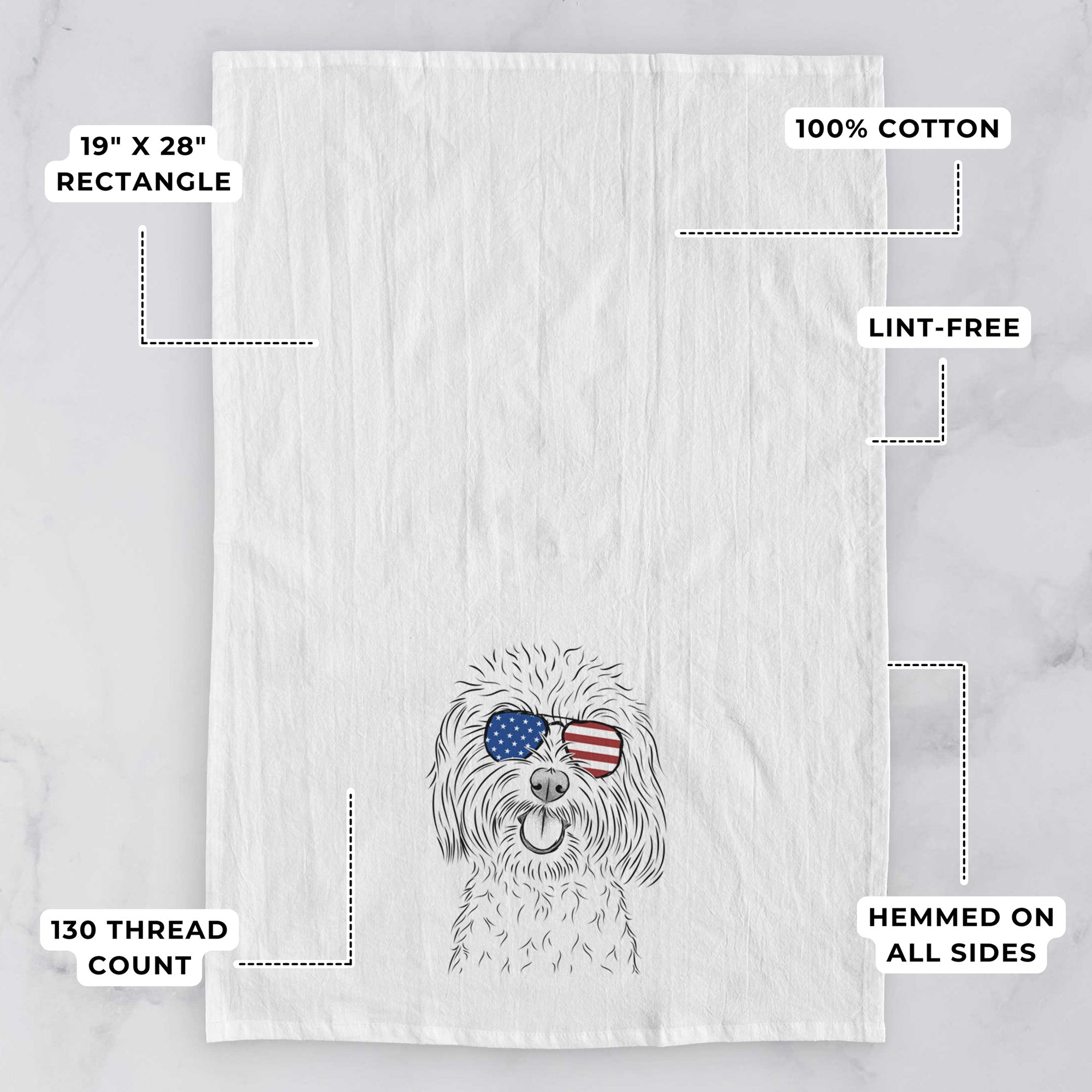 Cuddles the Coton de Tulear Tea Towel