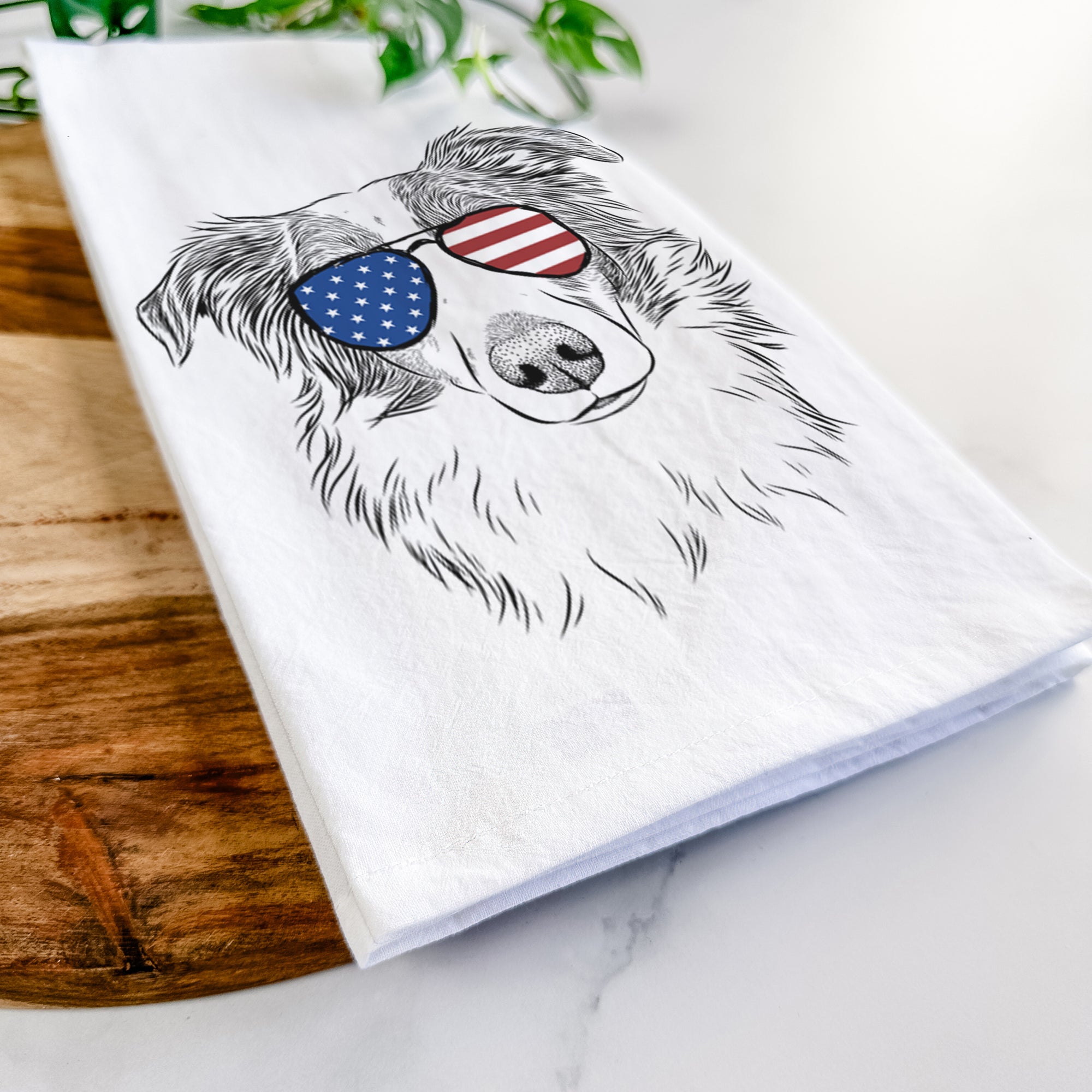 Cyclone the Australian Shepherd Tea Towel