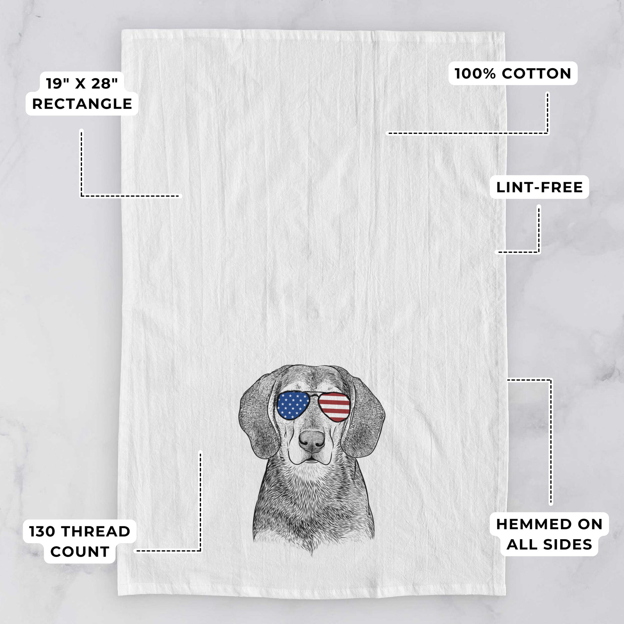 Daisy the Hound Mix Tea Towel