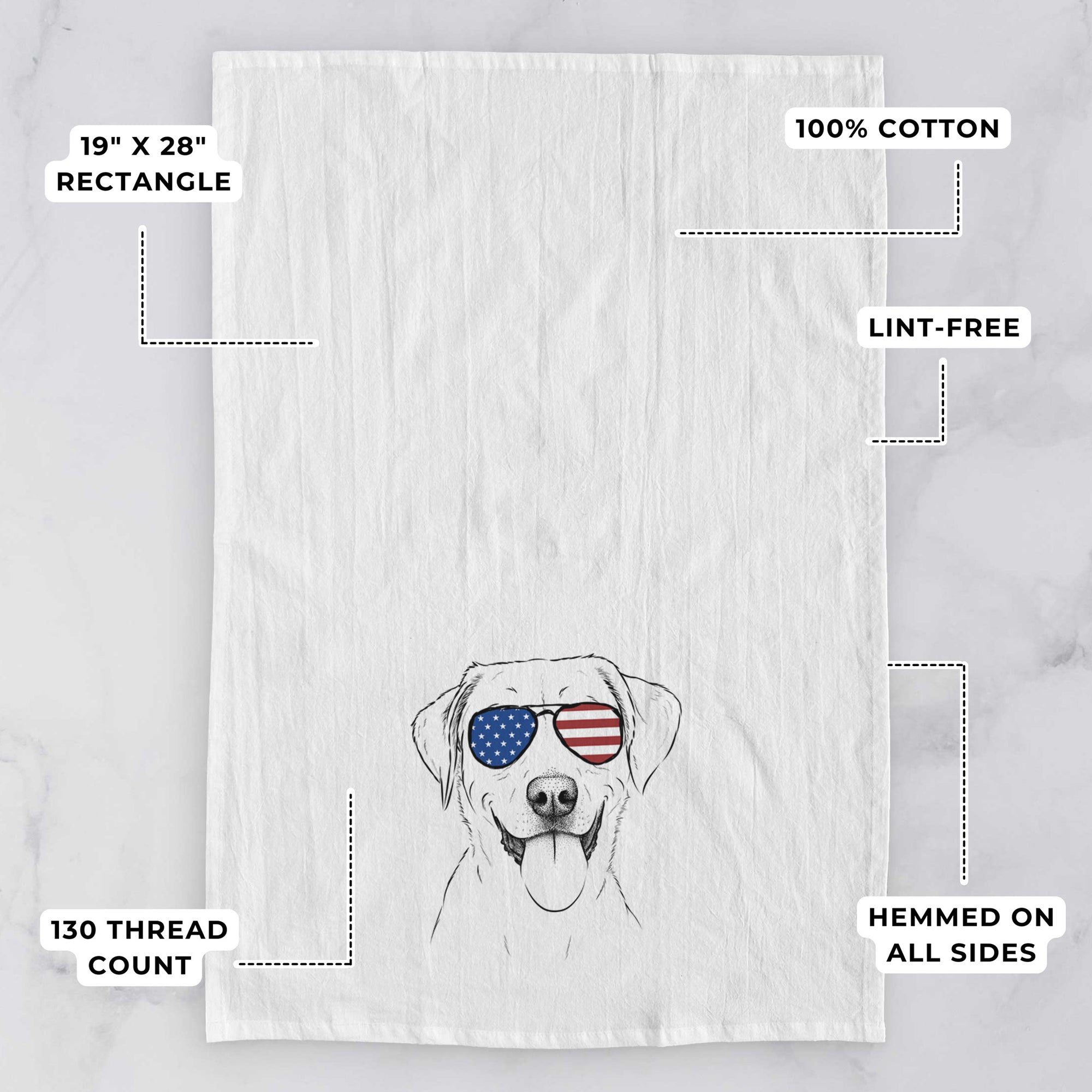 Daisy the Labrador Retriever Tea Towel