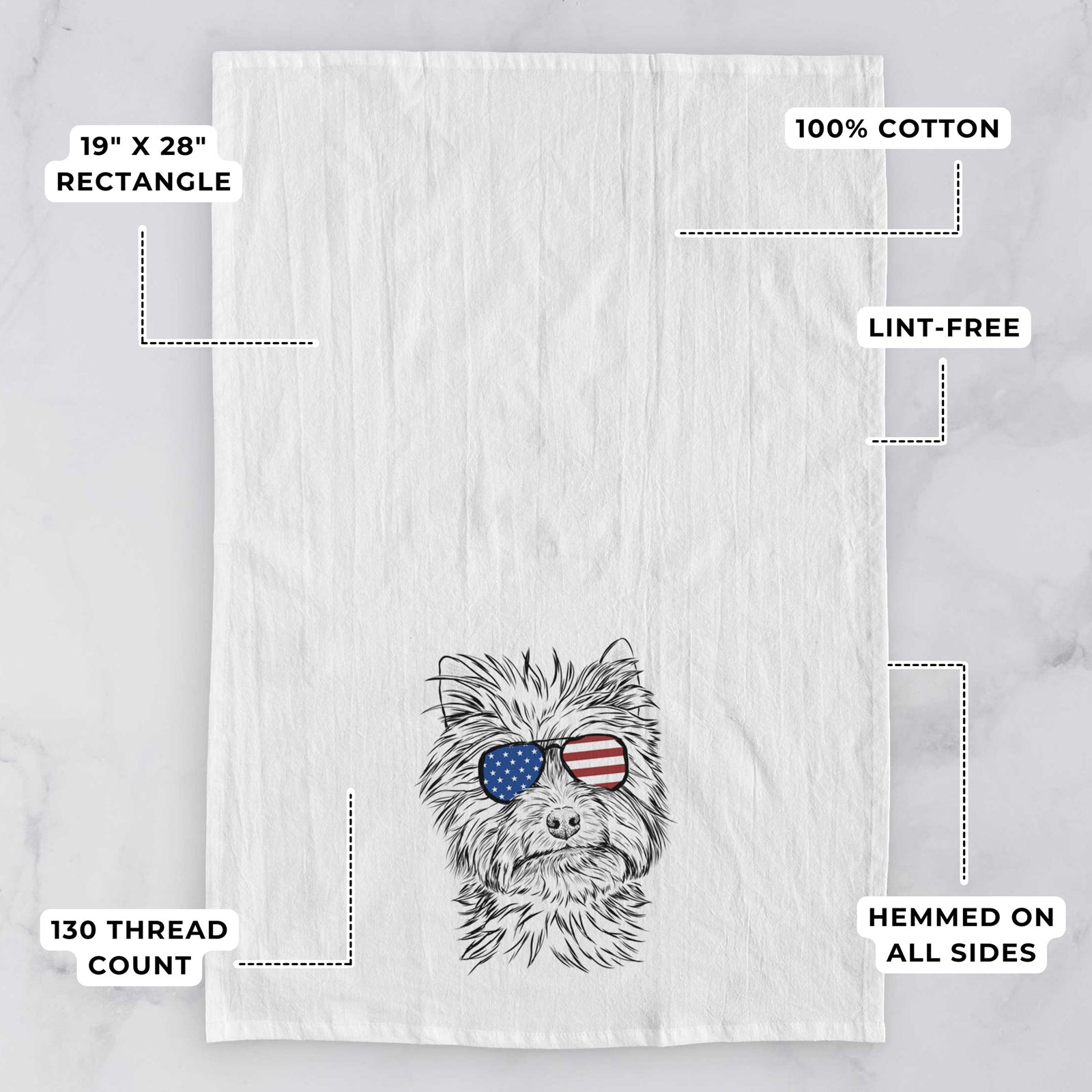 Dakota the Yorkshire Terrier Tea Towel
