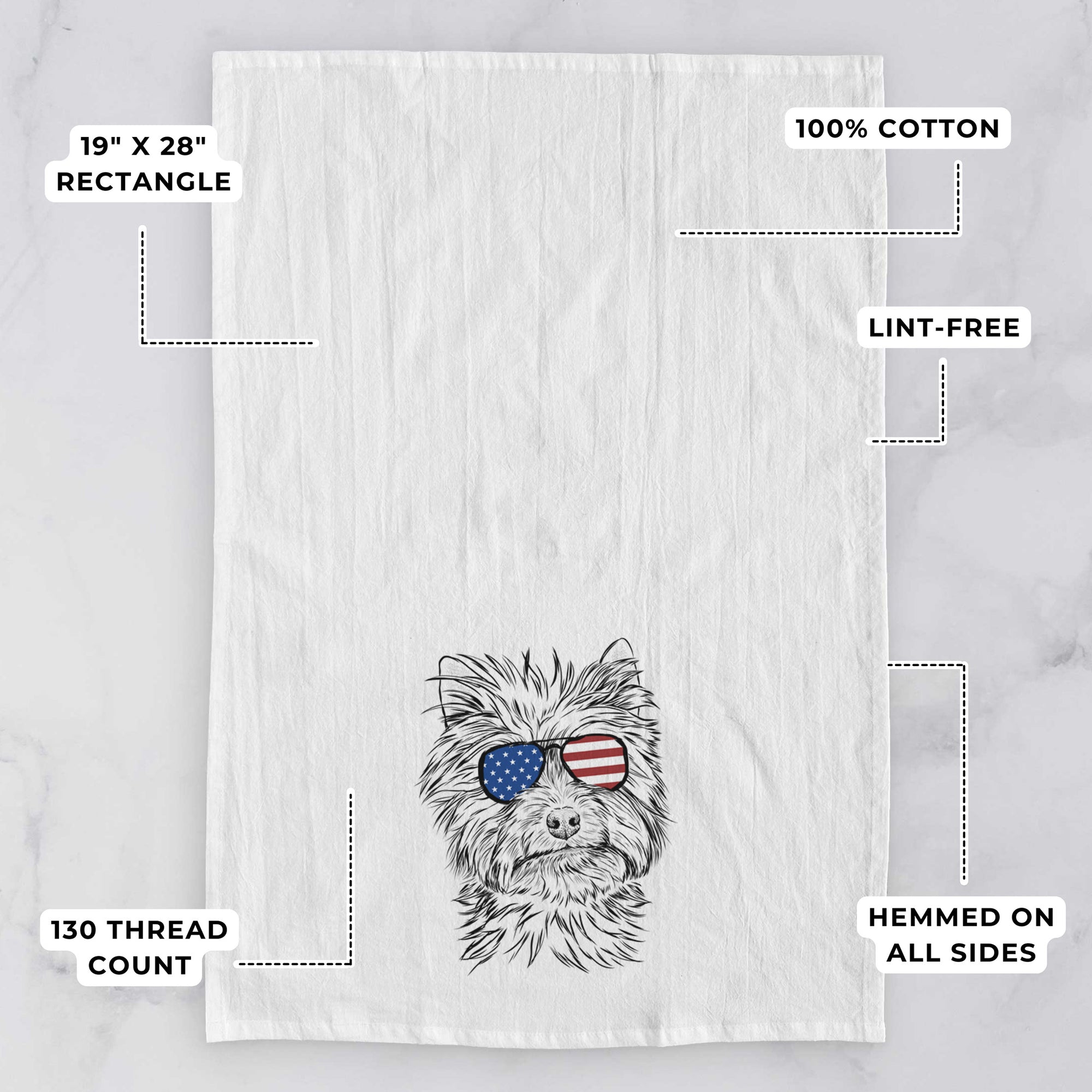 Dakota the Yorkshire Terrier Tea Towel