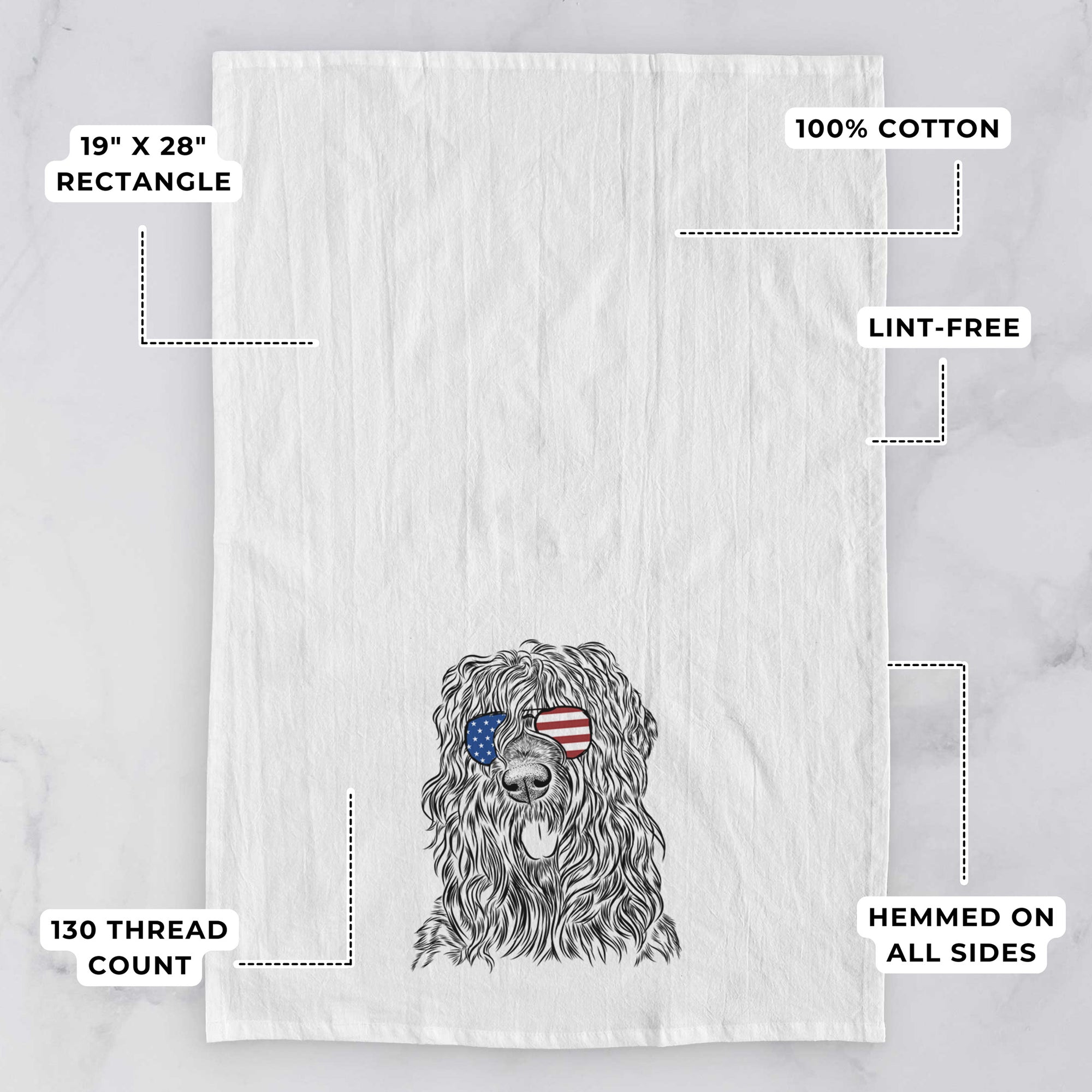 Darryl the Black Russian Terrier Tea Towel