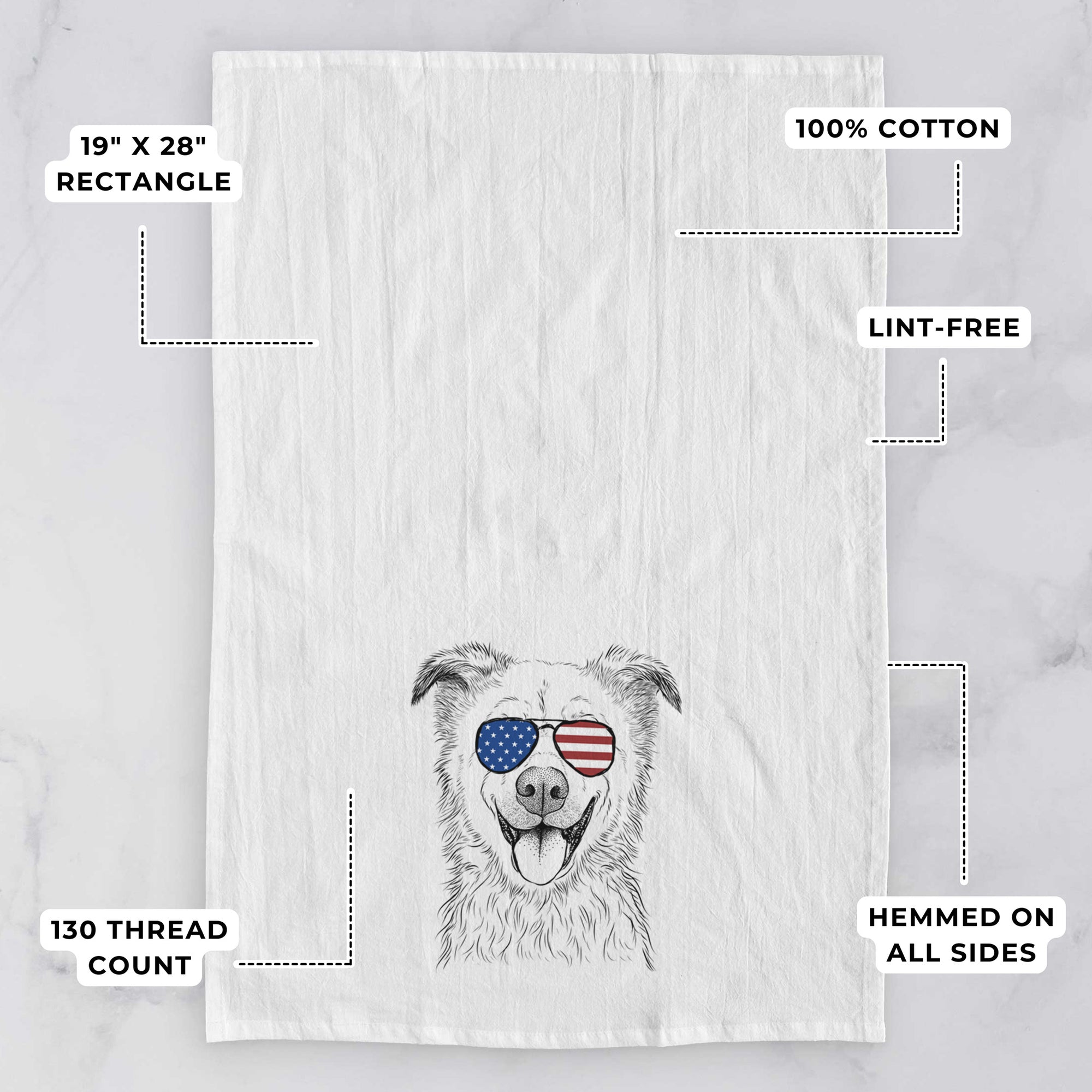 Dawson the Mixed Breed Tea Towel