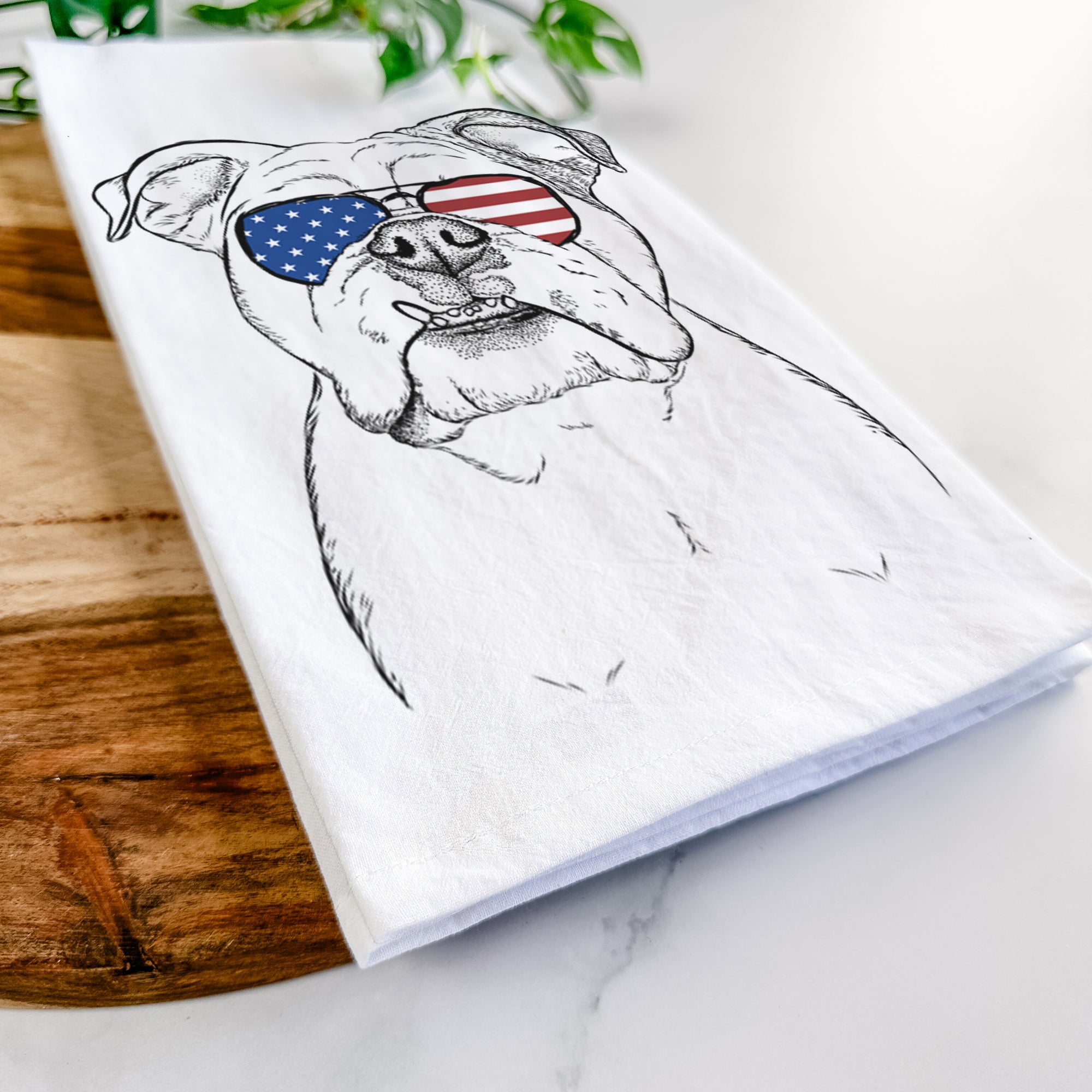 Dazy the English Bulldog Tea Towel