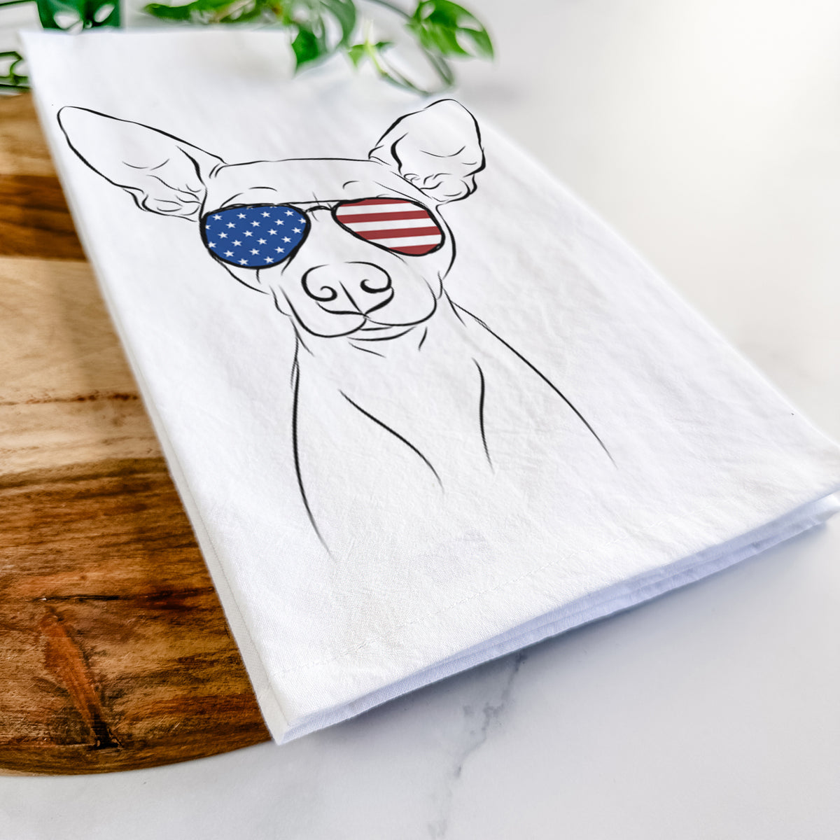 Desi the American Hairless Terrier Tea Towel
