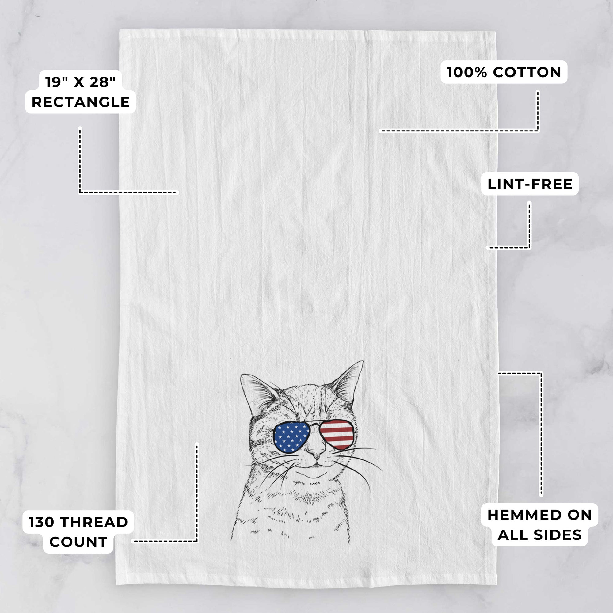 Dexter the Domestic Shorthair Tea Towel