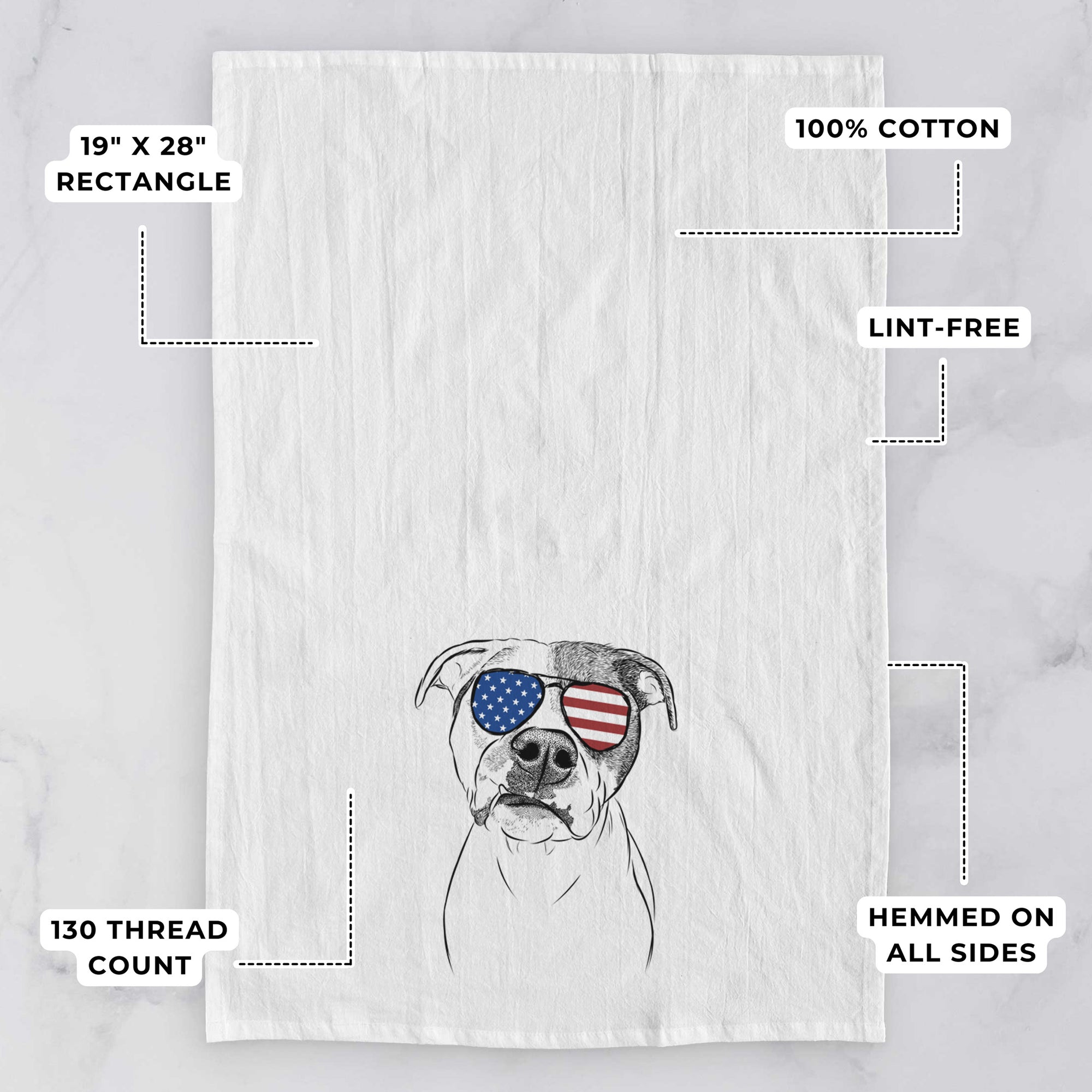 Dexter the Pitbull Tea Towel