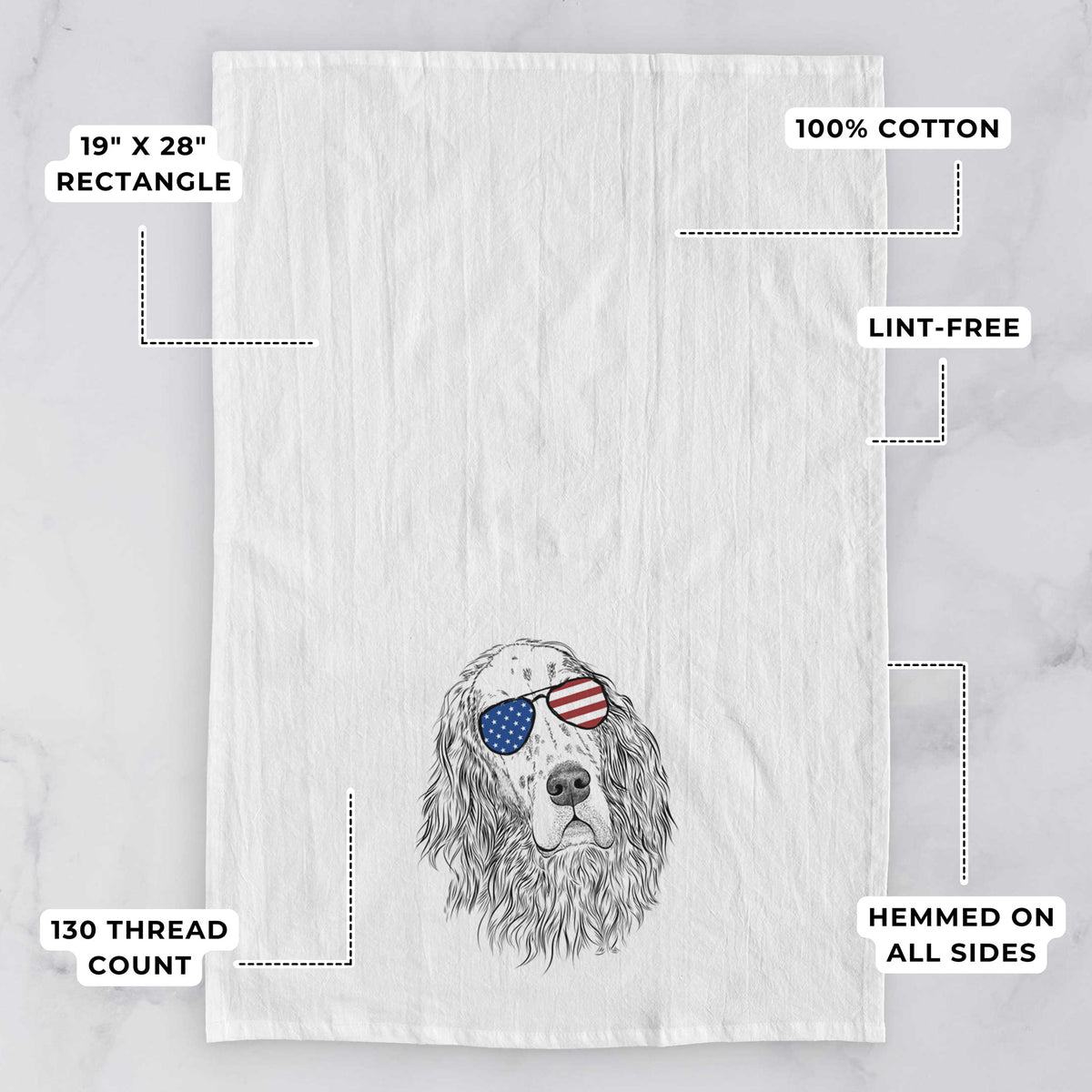 Dexter the English Setter Tea Towel