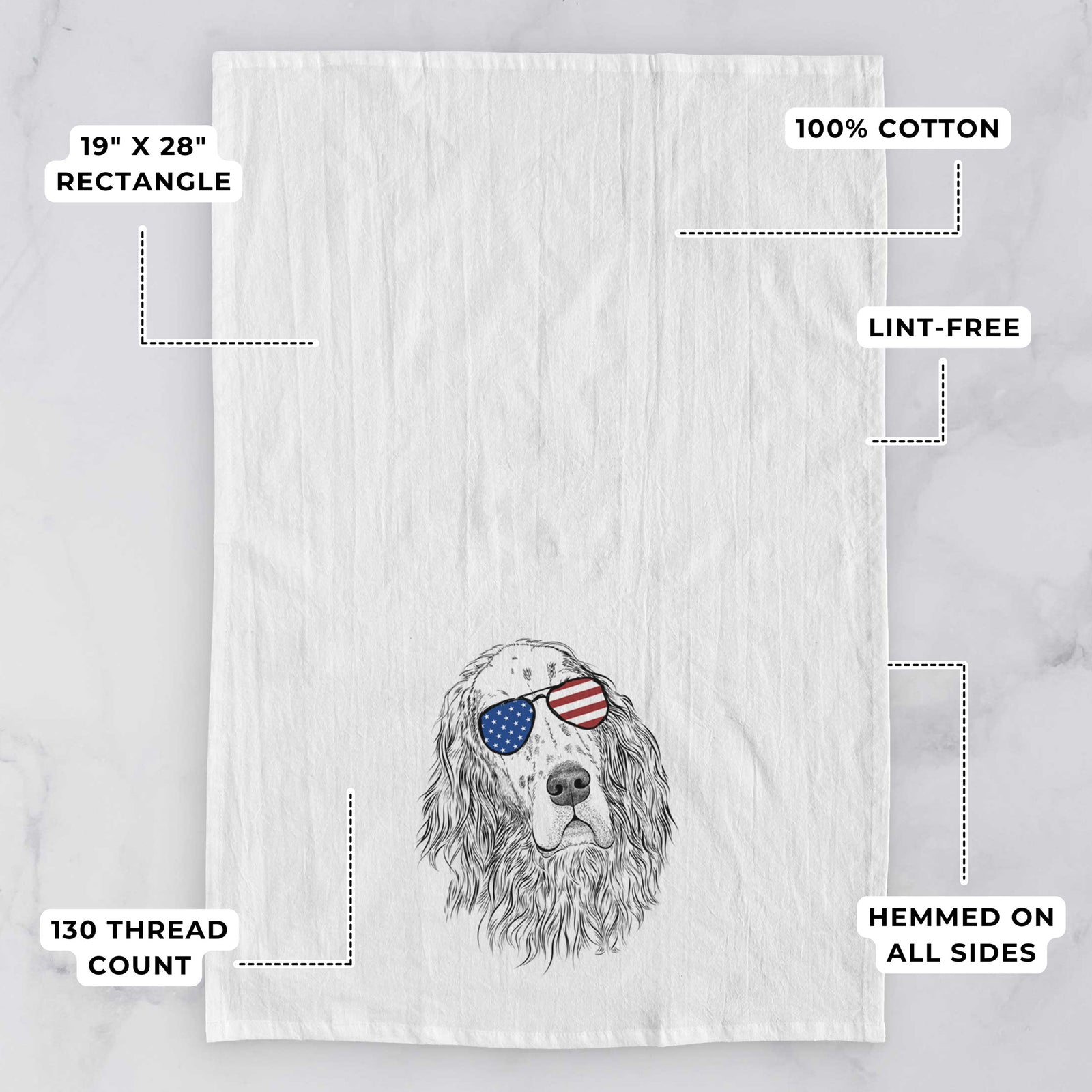 Dexter the English Setter Tea Towel